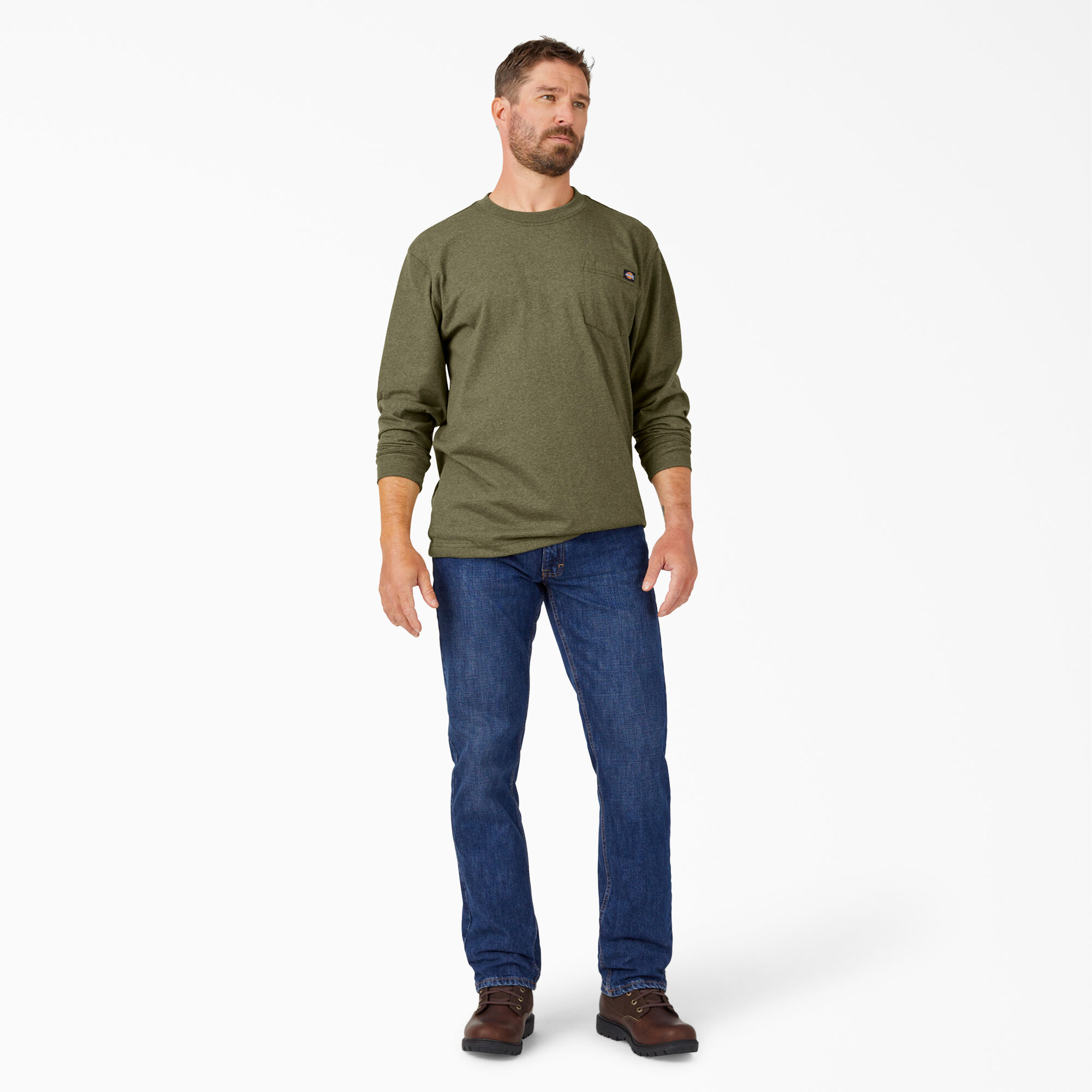 Heavyweight Heathered Long Sleeve Pocket T-Shirt