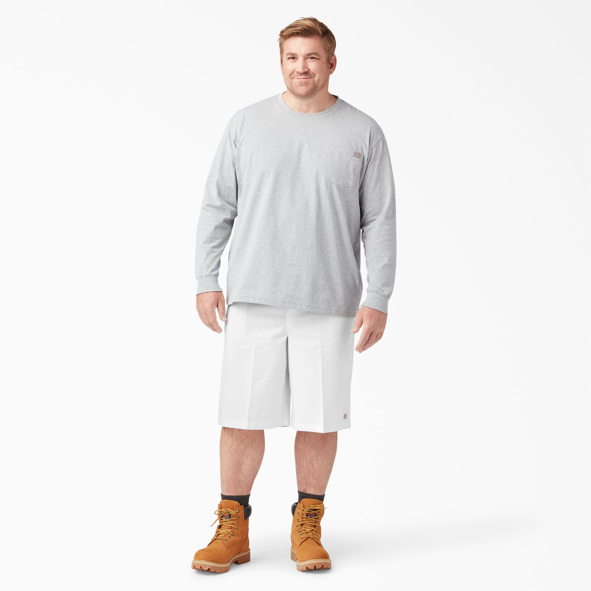 Loose Fit Flat Front Work Shorts, 13