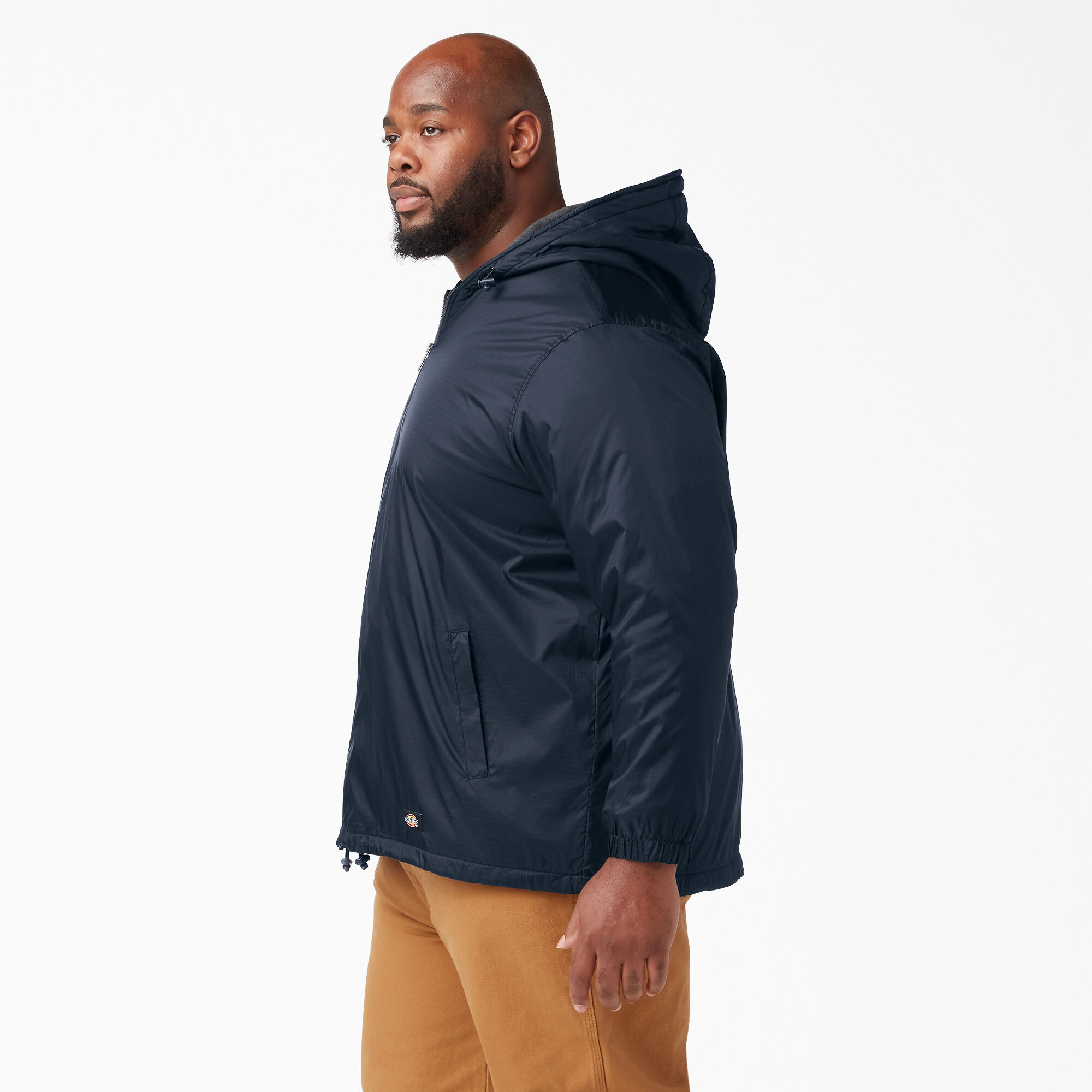 Fleece Lined Nylon Hooded Jacket