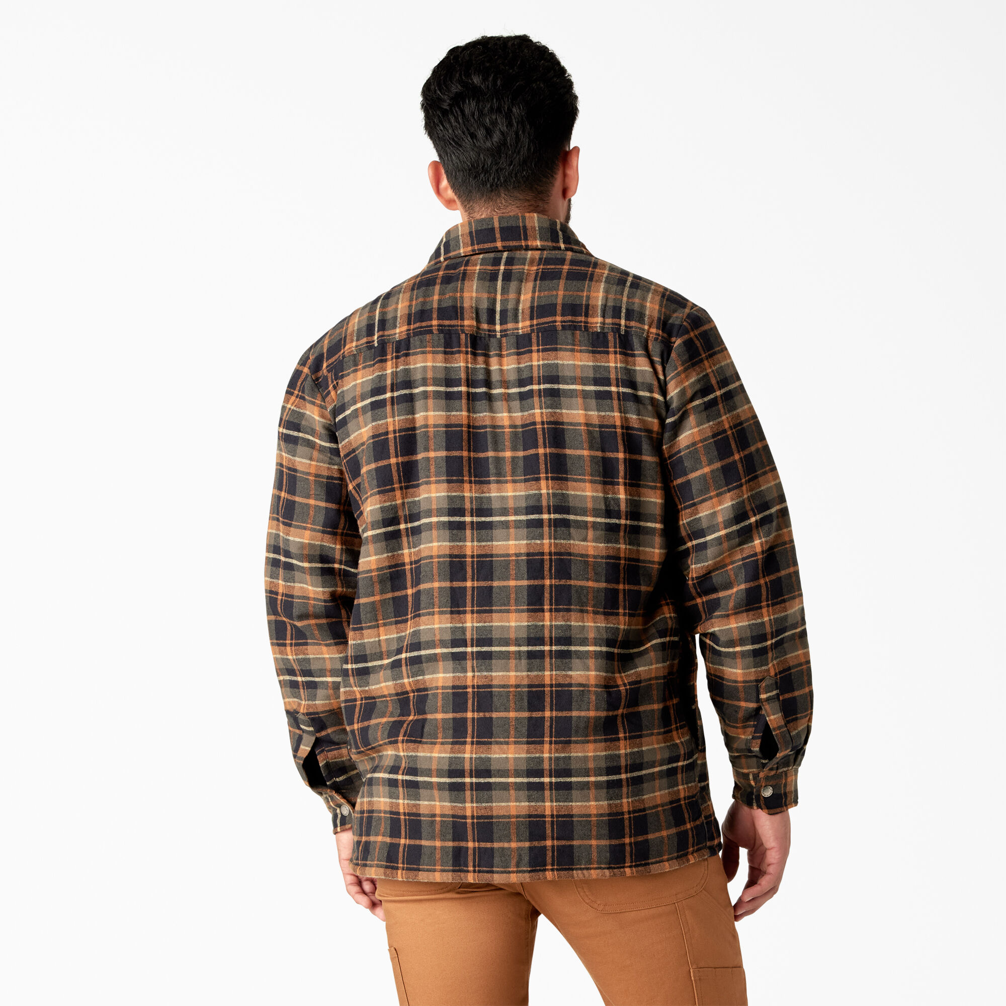 Water Repellent Fleece-Lined Flannel Shirt Jacket