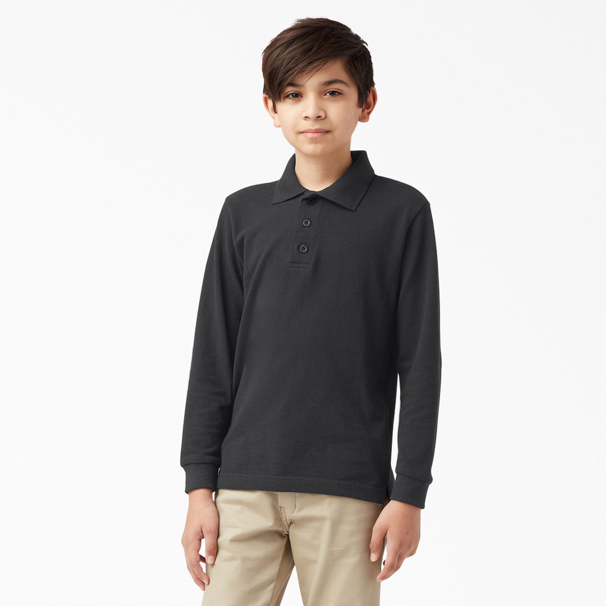 Kids' Piqué Long Sleeve Polo, 4-20
