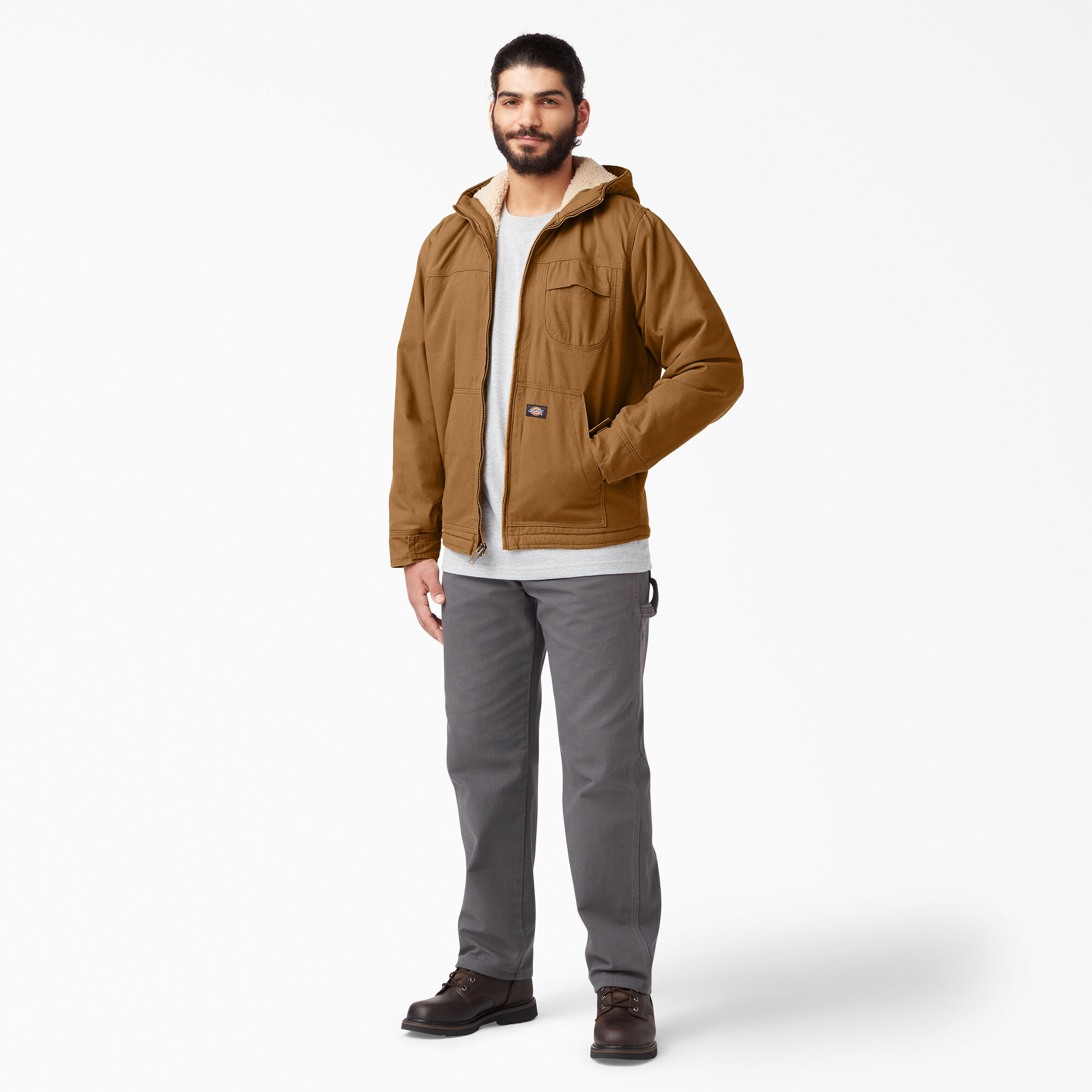 Duck High Pile Fleece Lined Hooded Jacket