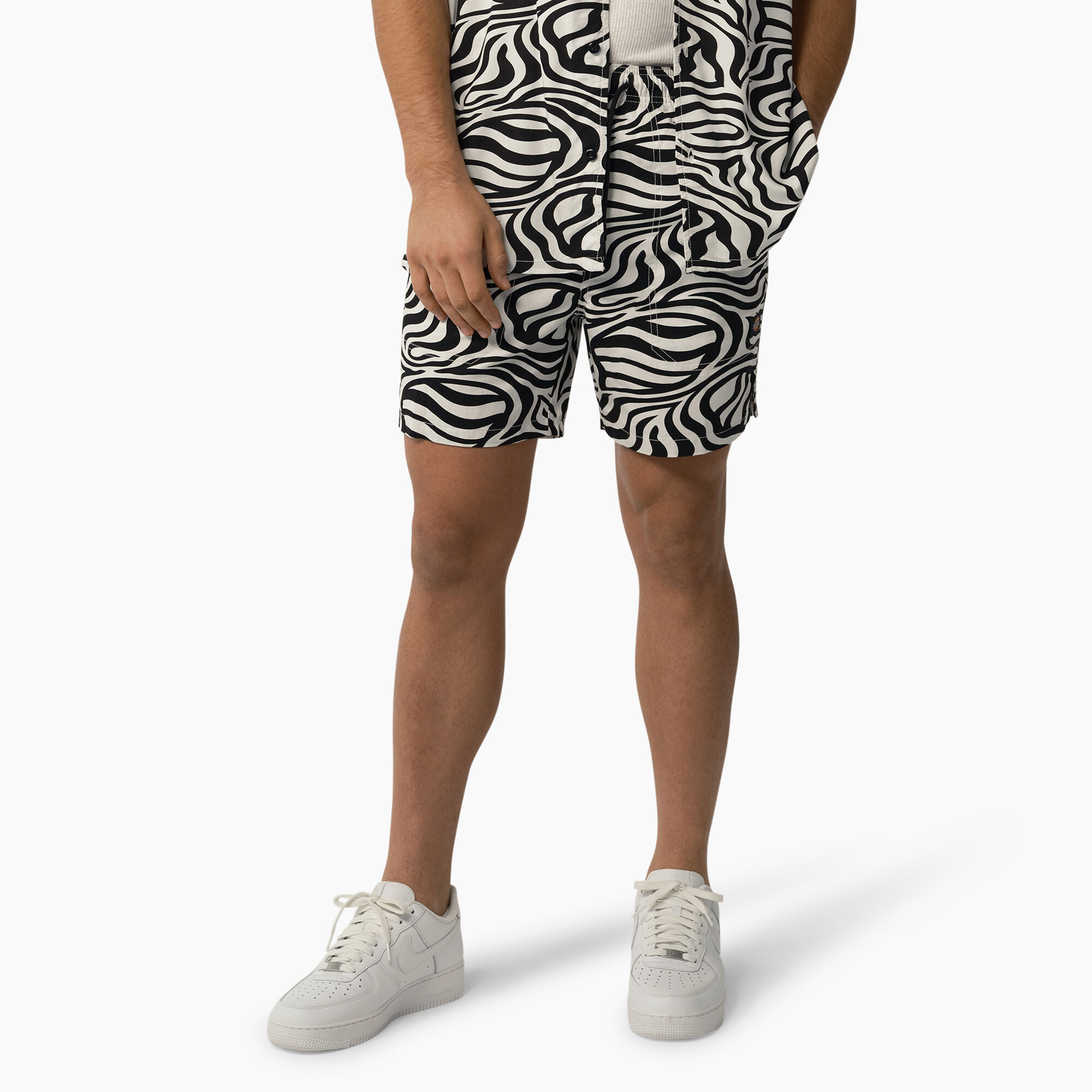 Zebra Print Modern Fit Drawstring Shorts, 6