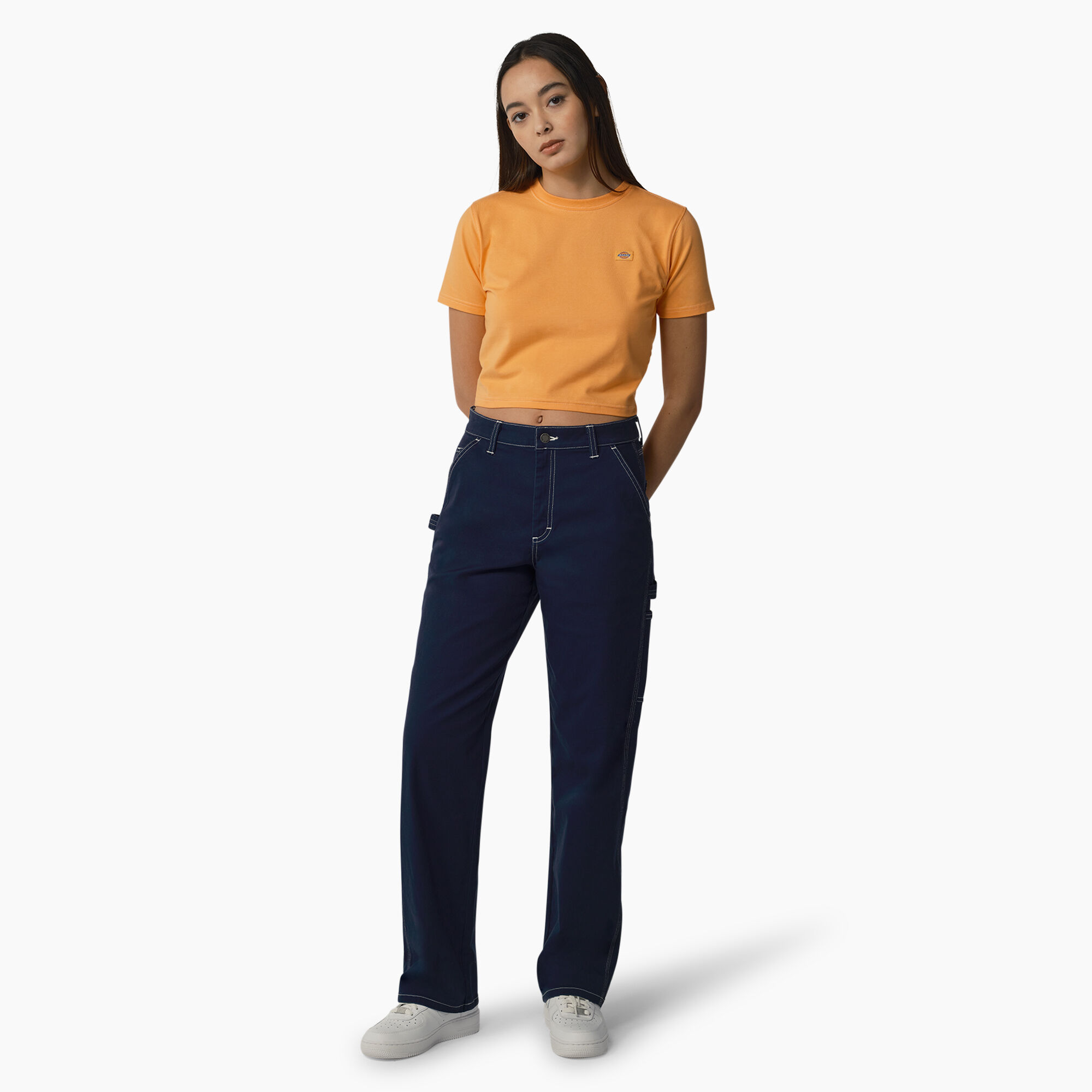Women's Maple Valley Cropped T-Shirt, Papaya w/ Cloud Stitching