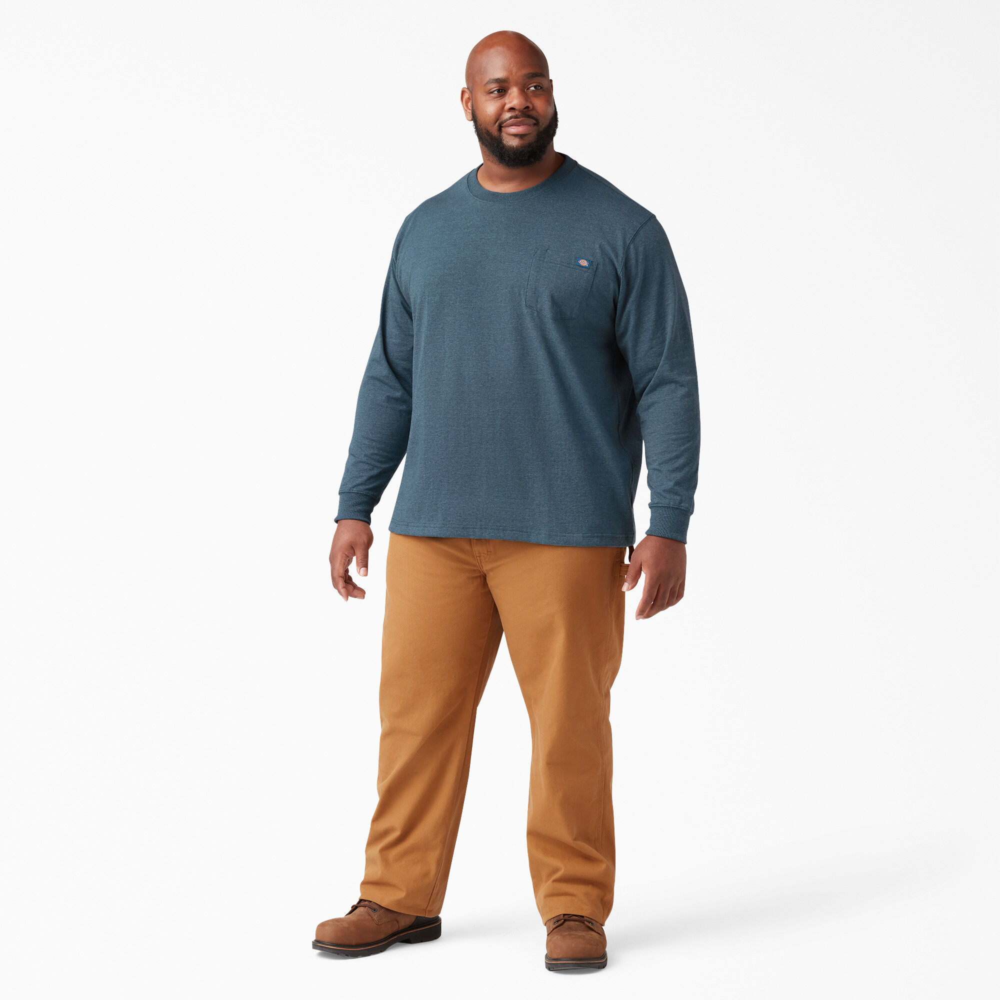 Heavyweight Heathered Long Sleeve Pocket T-Shirt