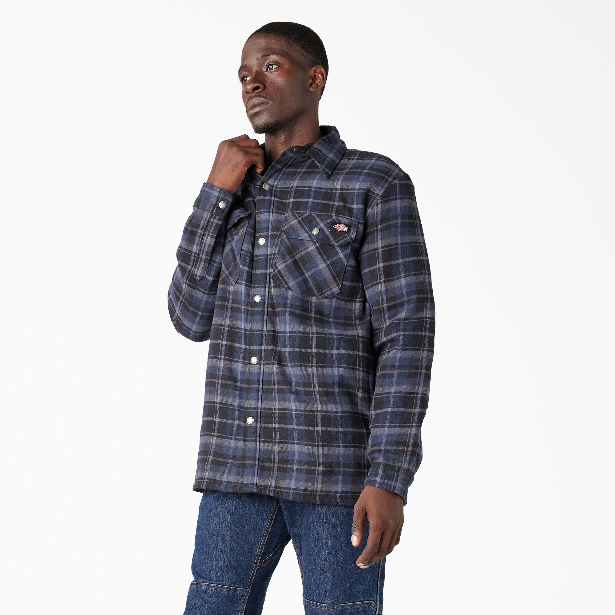 Water Repellent Fleece-Lined Flannel Shirt Jacket