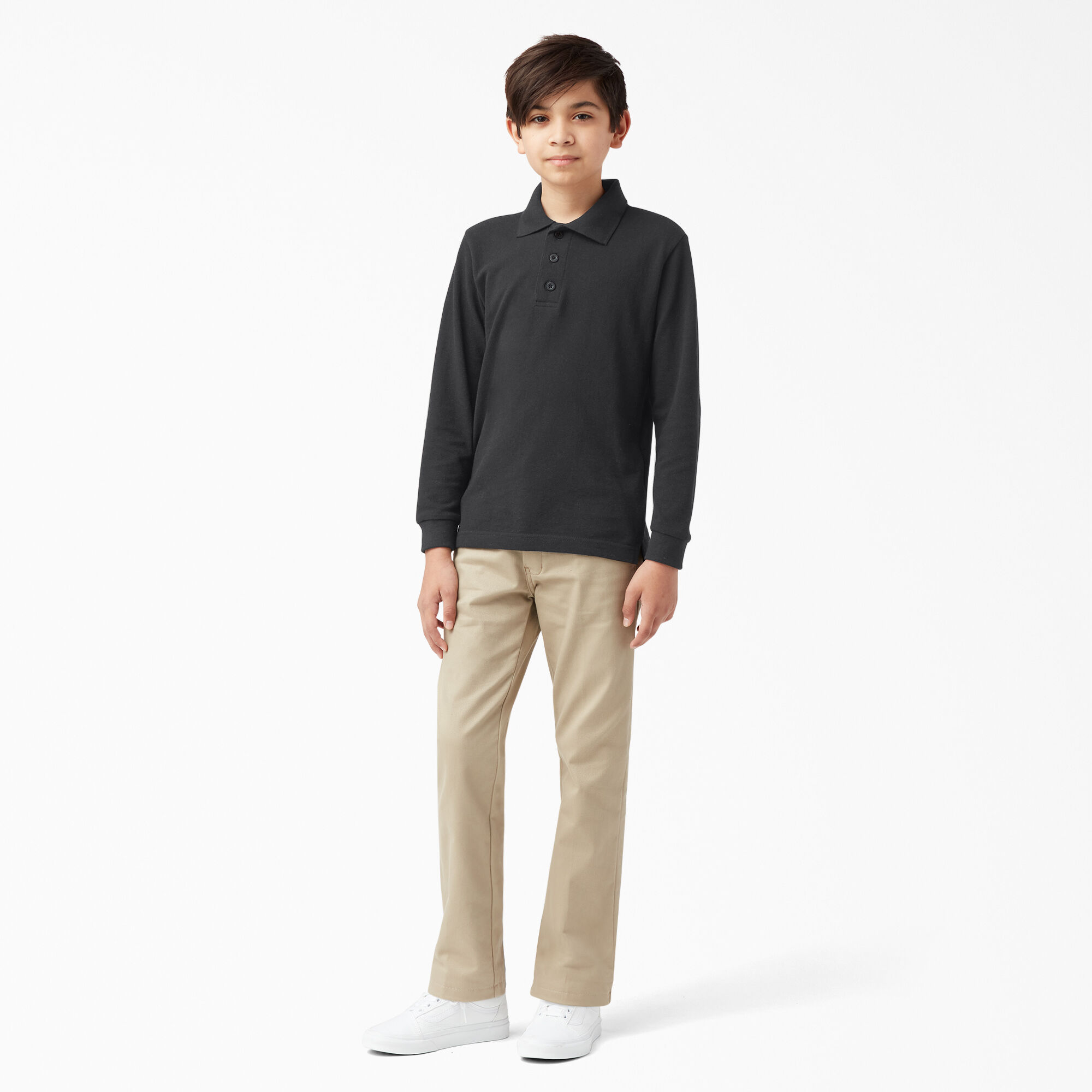 Kids' Piqué Long Sleeve Polo, 4-20