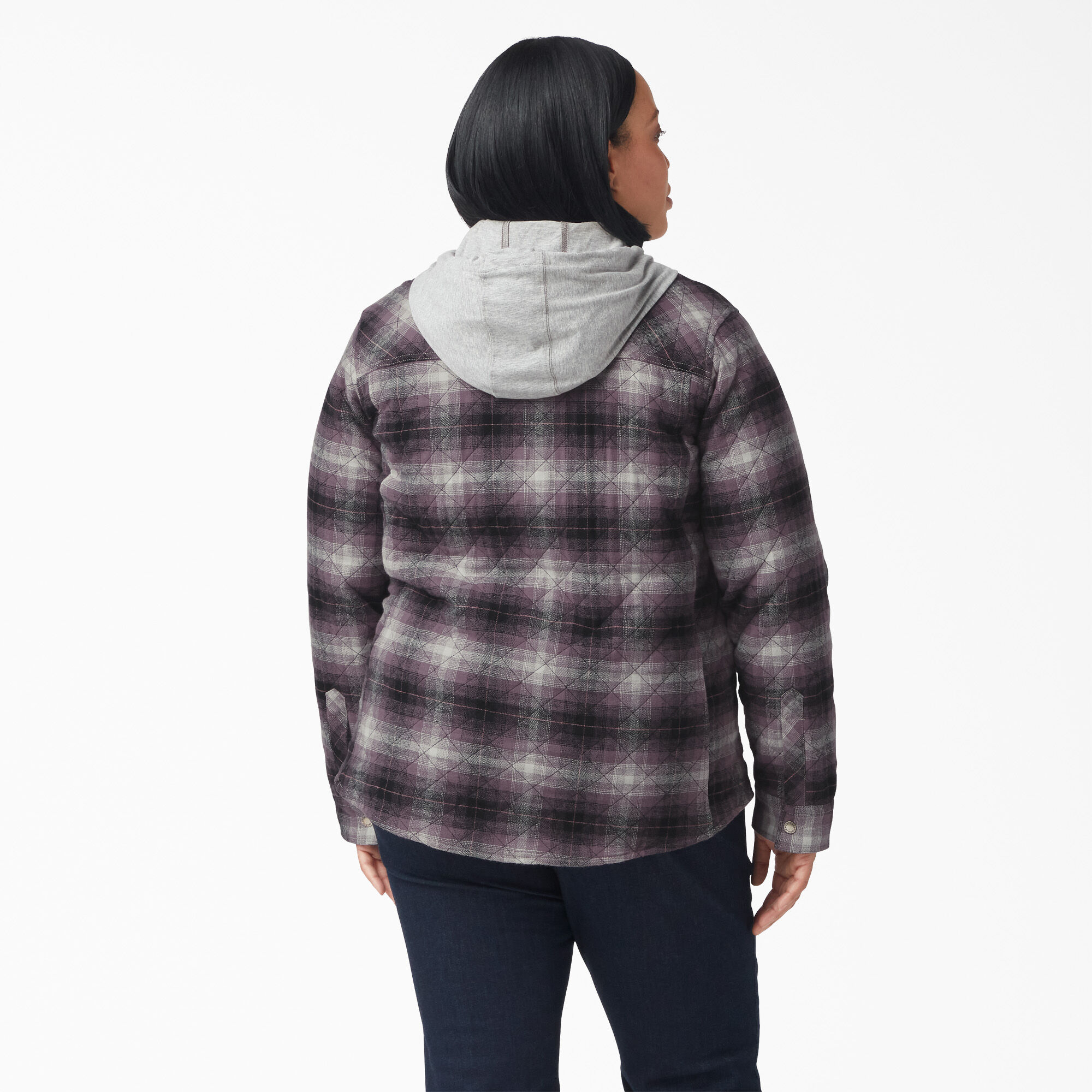 Women’s Plus Flannel Hooded Shirt Jacket