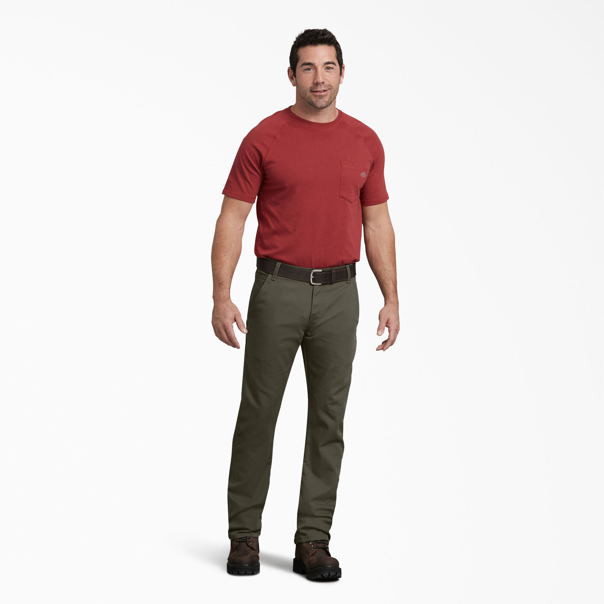FLEX Regular Fit Duck Carpenter Pants, Stonewashed Moss Green