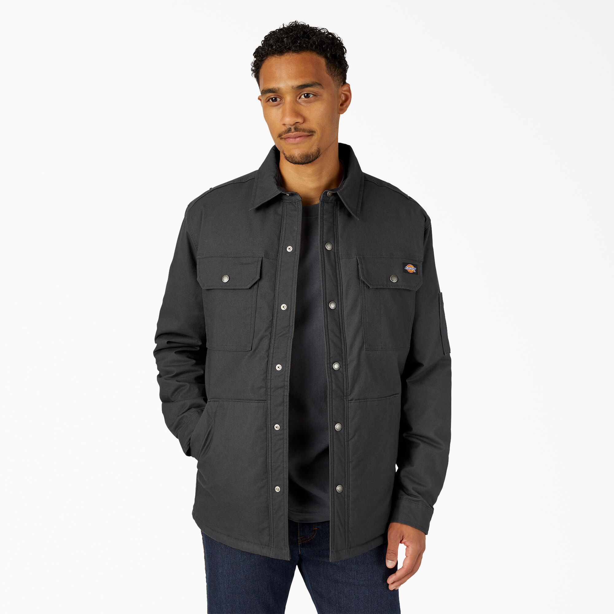 Water Repellent Fleece-Lined Duck Shirt Jacket
