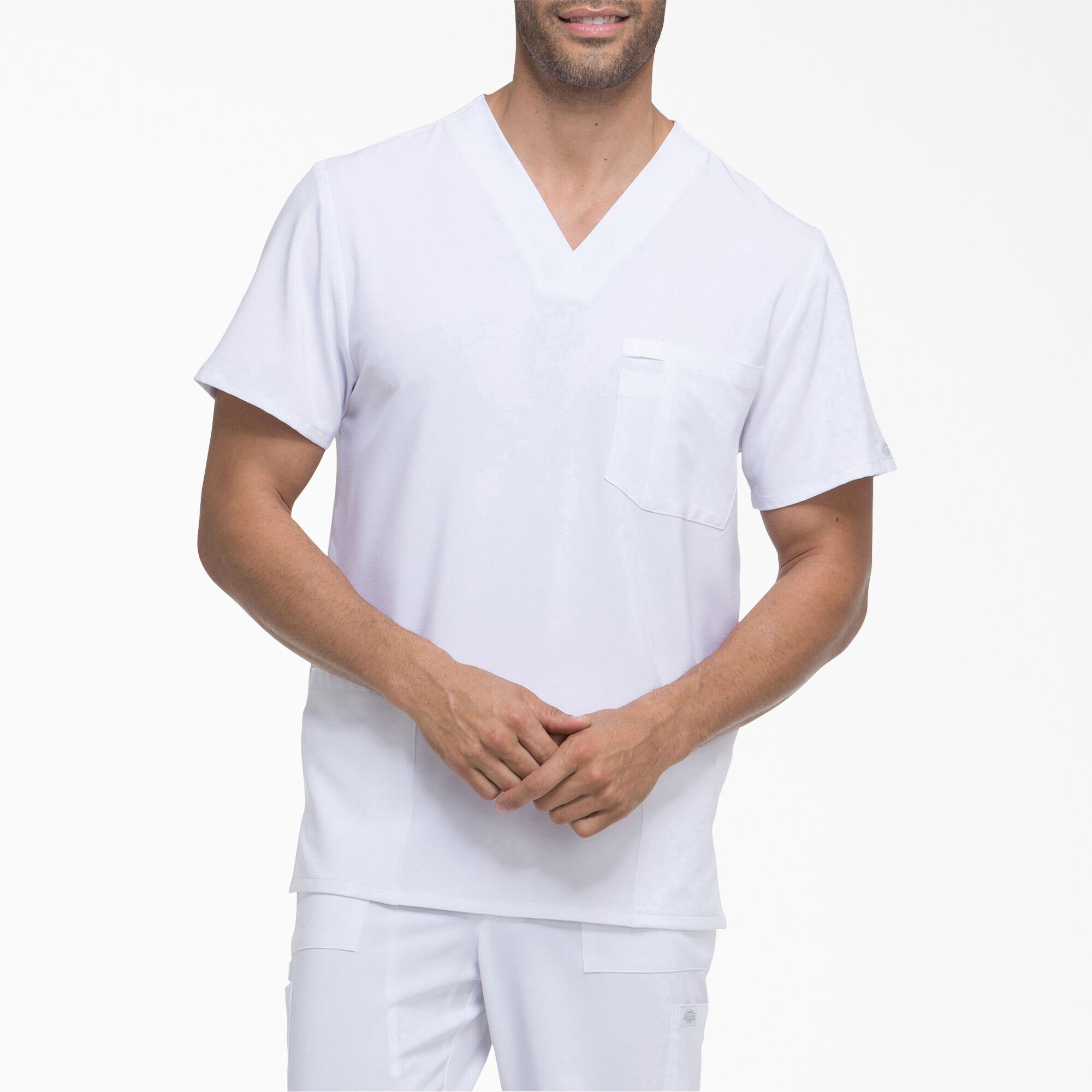 Men's EDS Essentials V-Neck Scrub Top with Patch Pockets