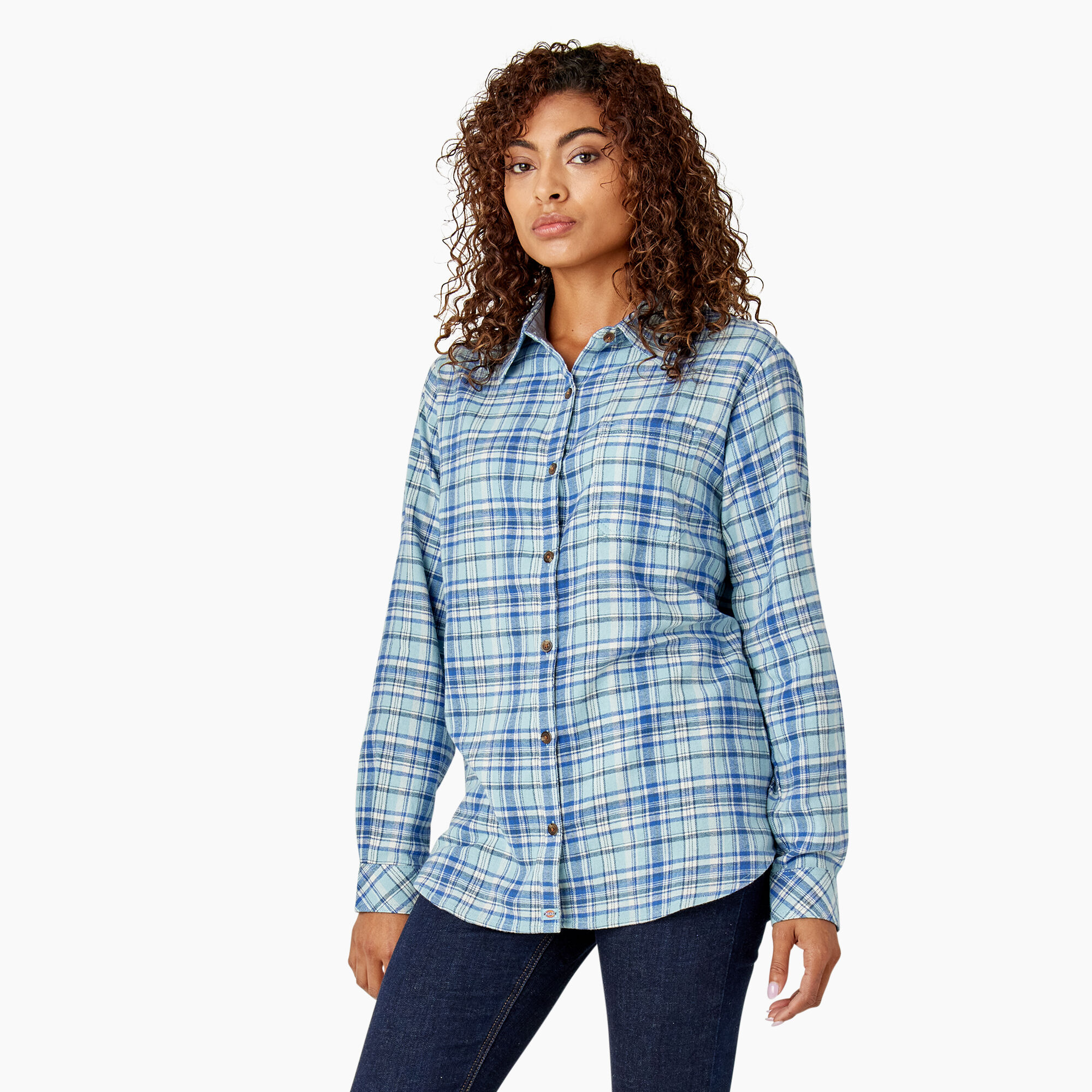Women's Plaid Flannel Long Sleeve Shirt