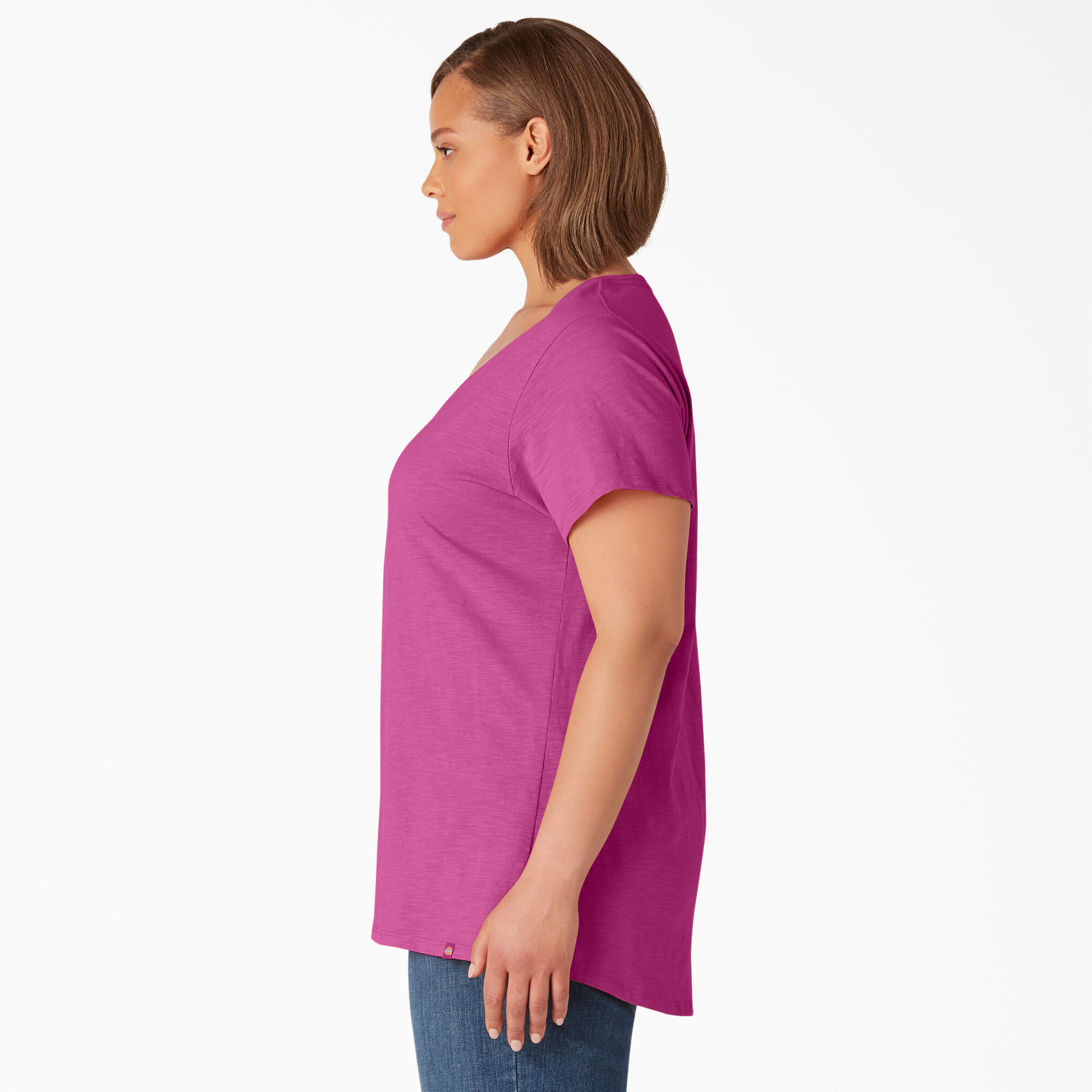 Women's Plus Short Sleeve V-Neck T-Shirt