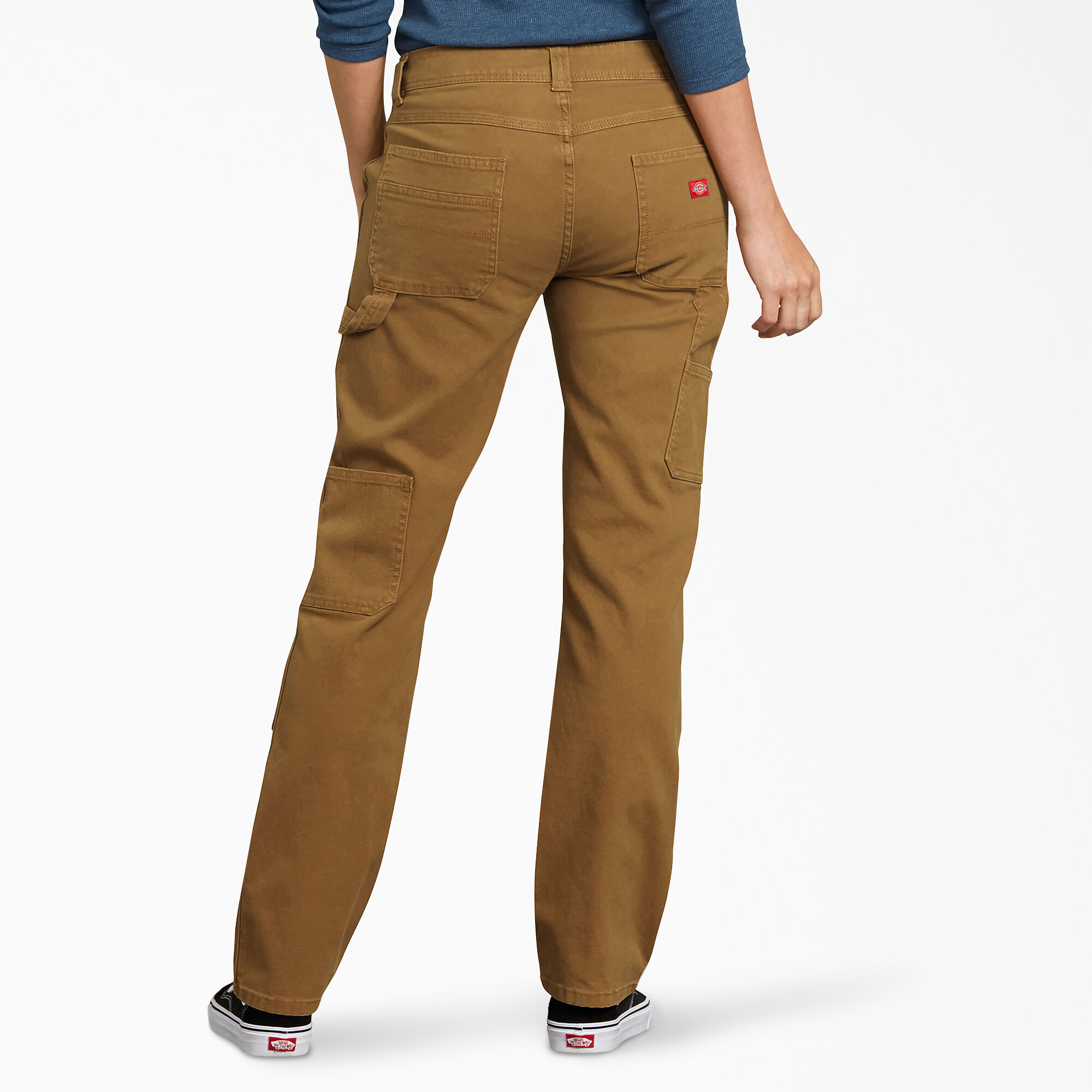 Women's FLEX Relaxed Fit Duck Carpenter Pants, Rinsed Brown Duck