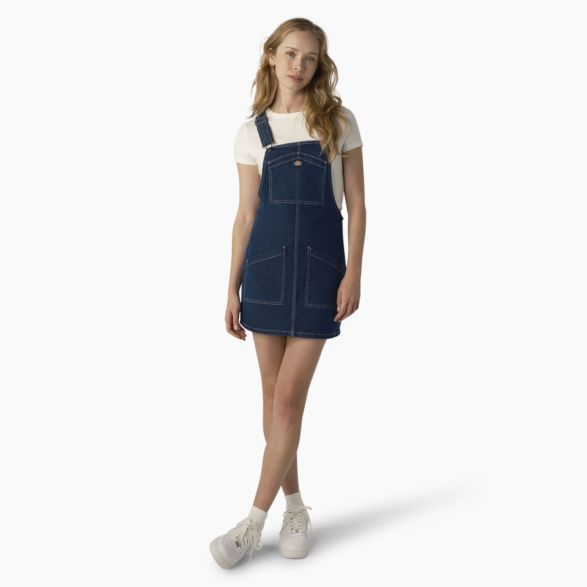 Women's Regular Fit Denim Bib Overall Dress