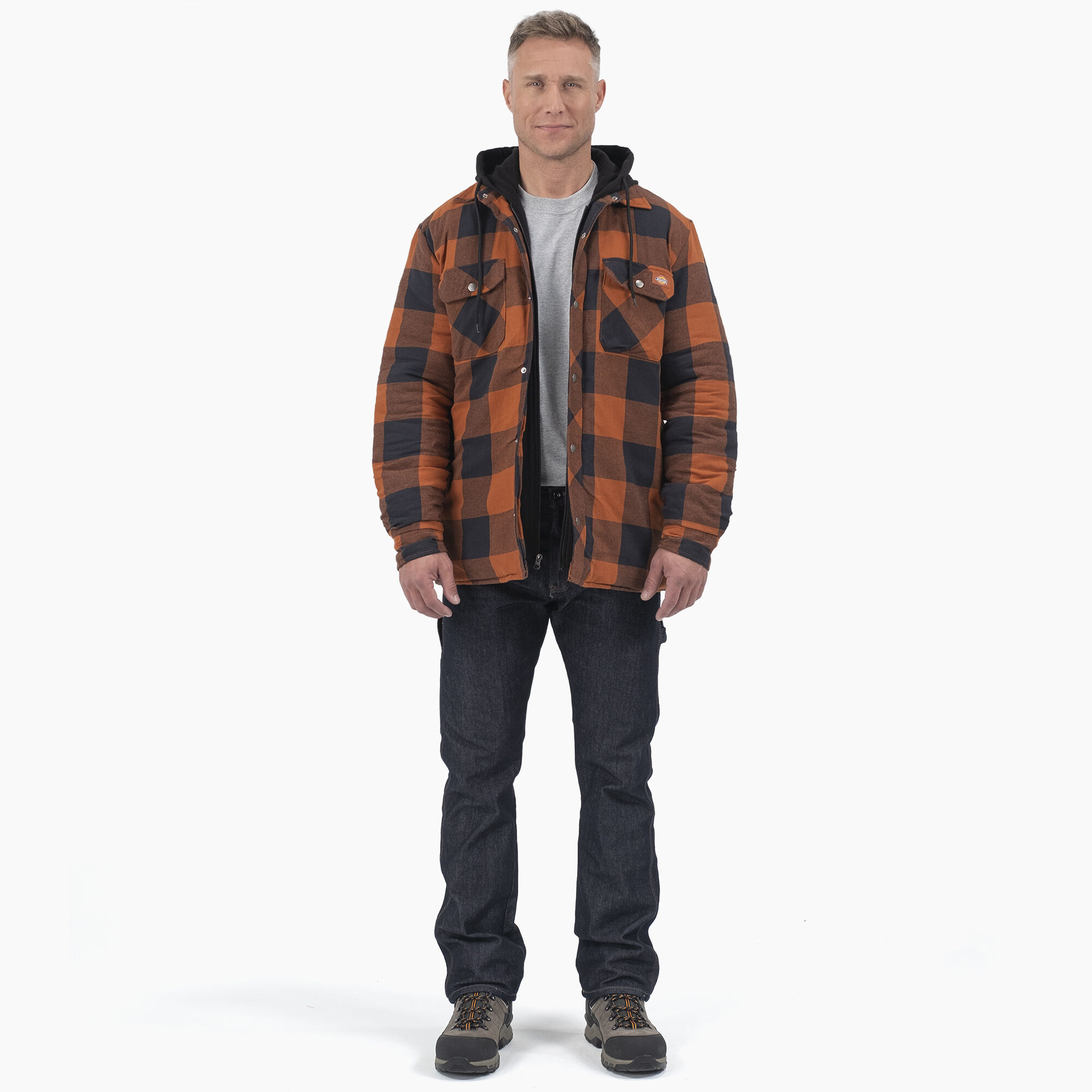 Flannel Hooded Shirt Jacket