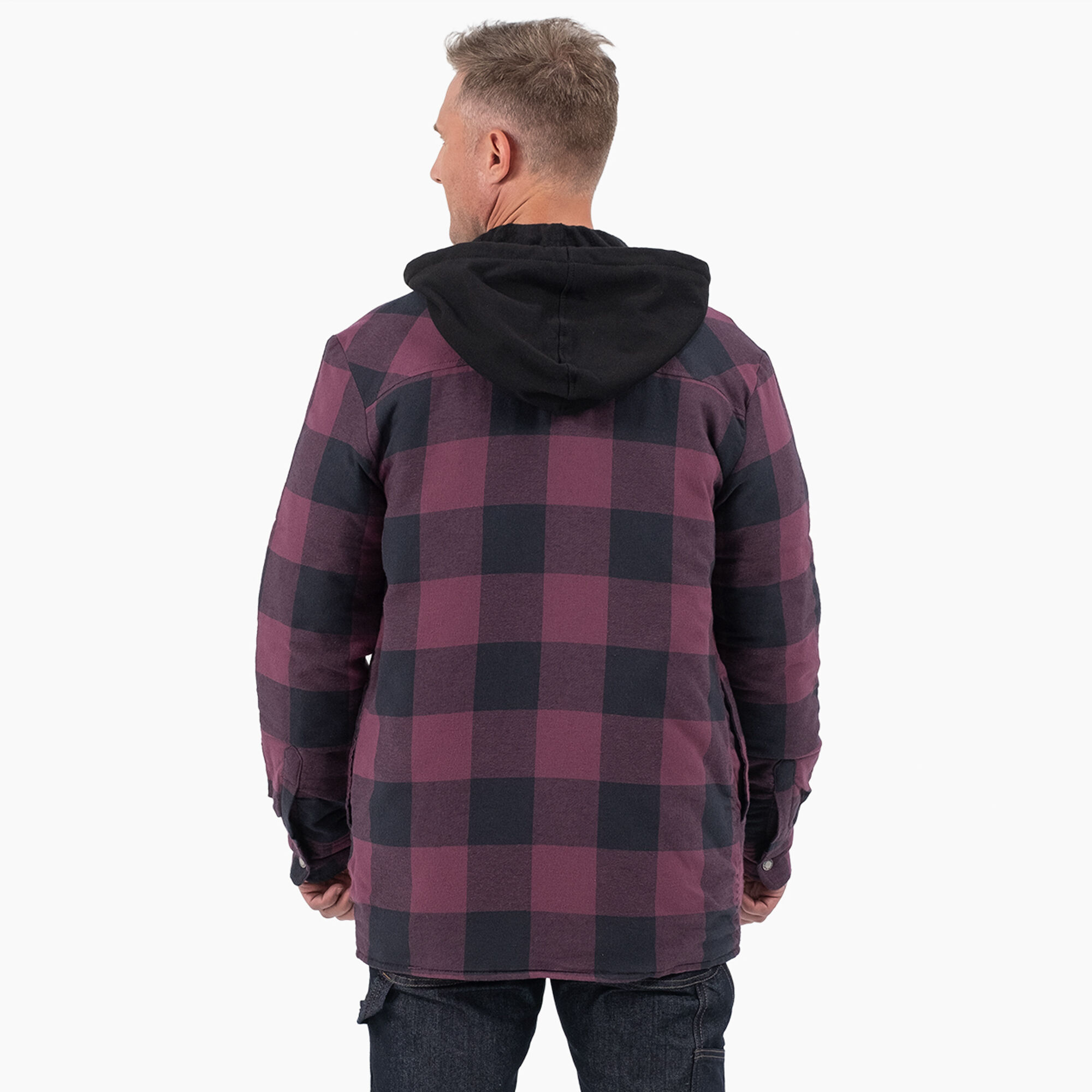 Flannel Hooded Shirt Jacket