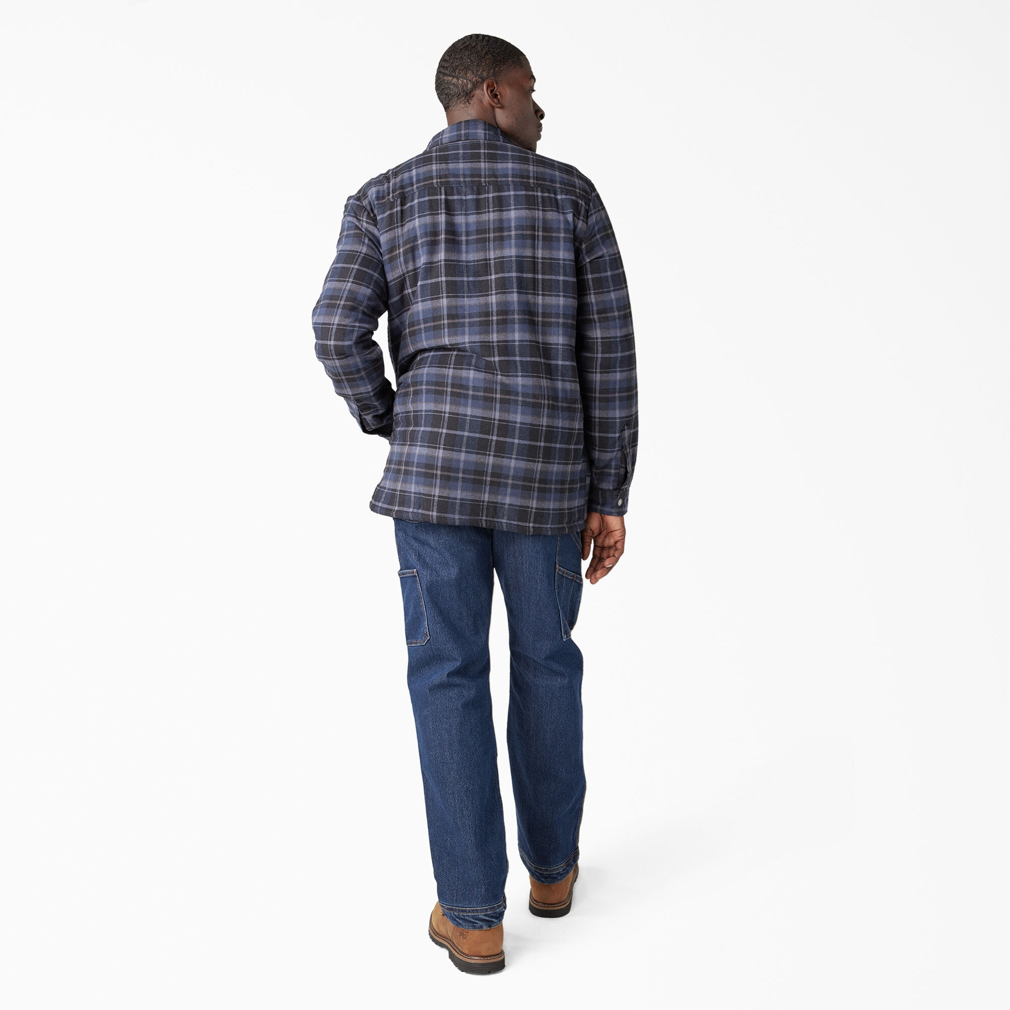 Water Repellent Fleece-Lined Flannel Shirt Jacket