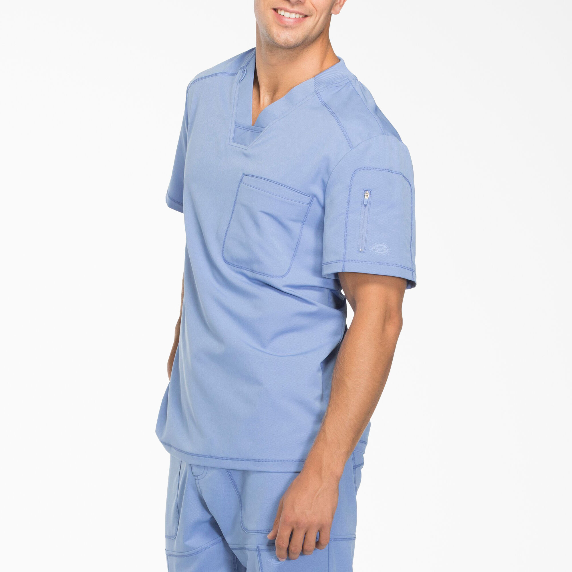 Men's Dynamix V-Neck Scrub Top with Zip Pocket