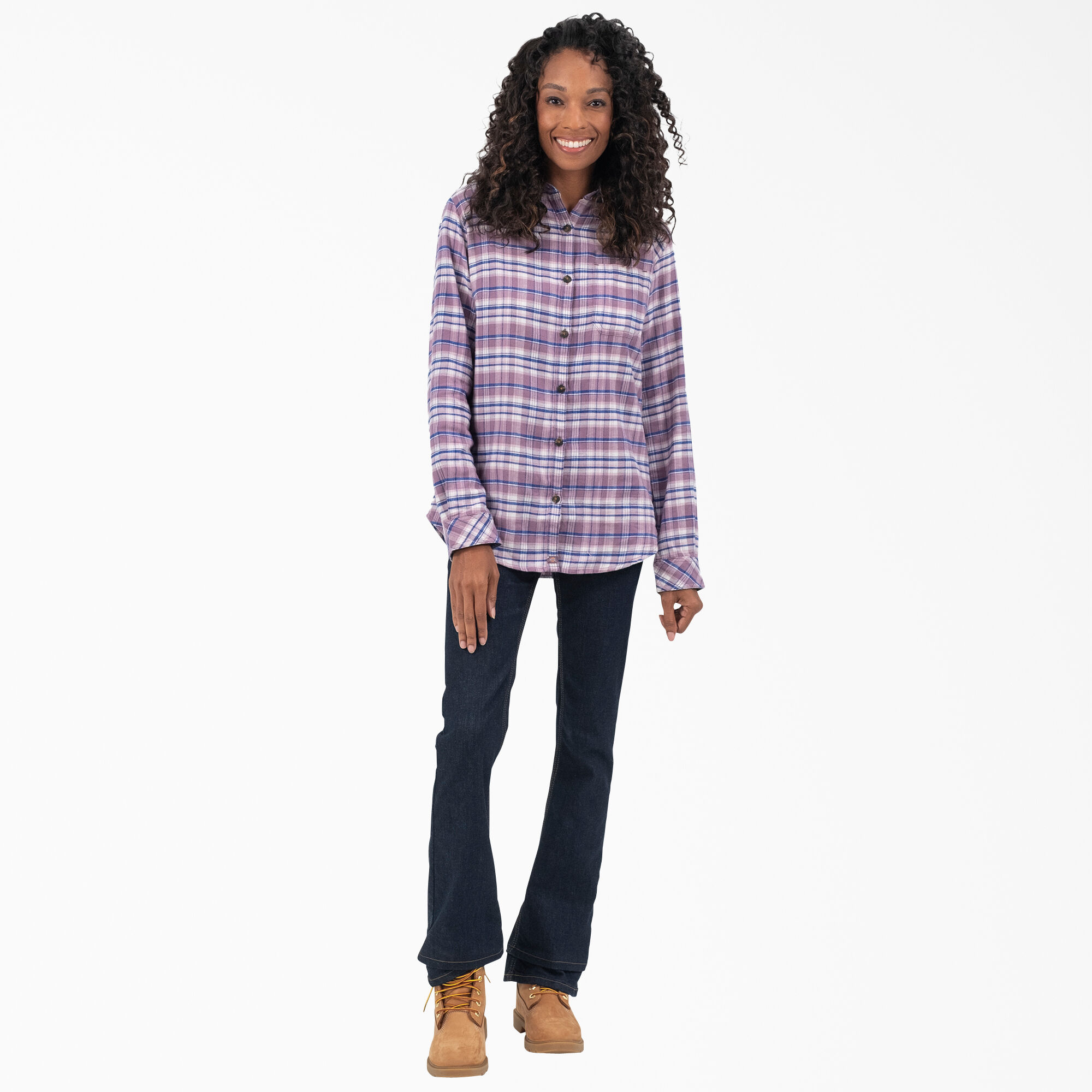 Women's Plaid Flannel Long Sleeve Shirt