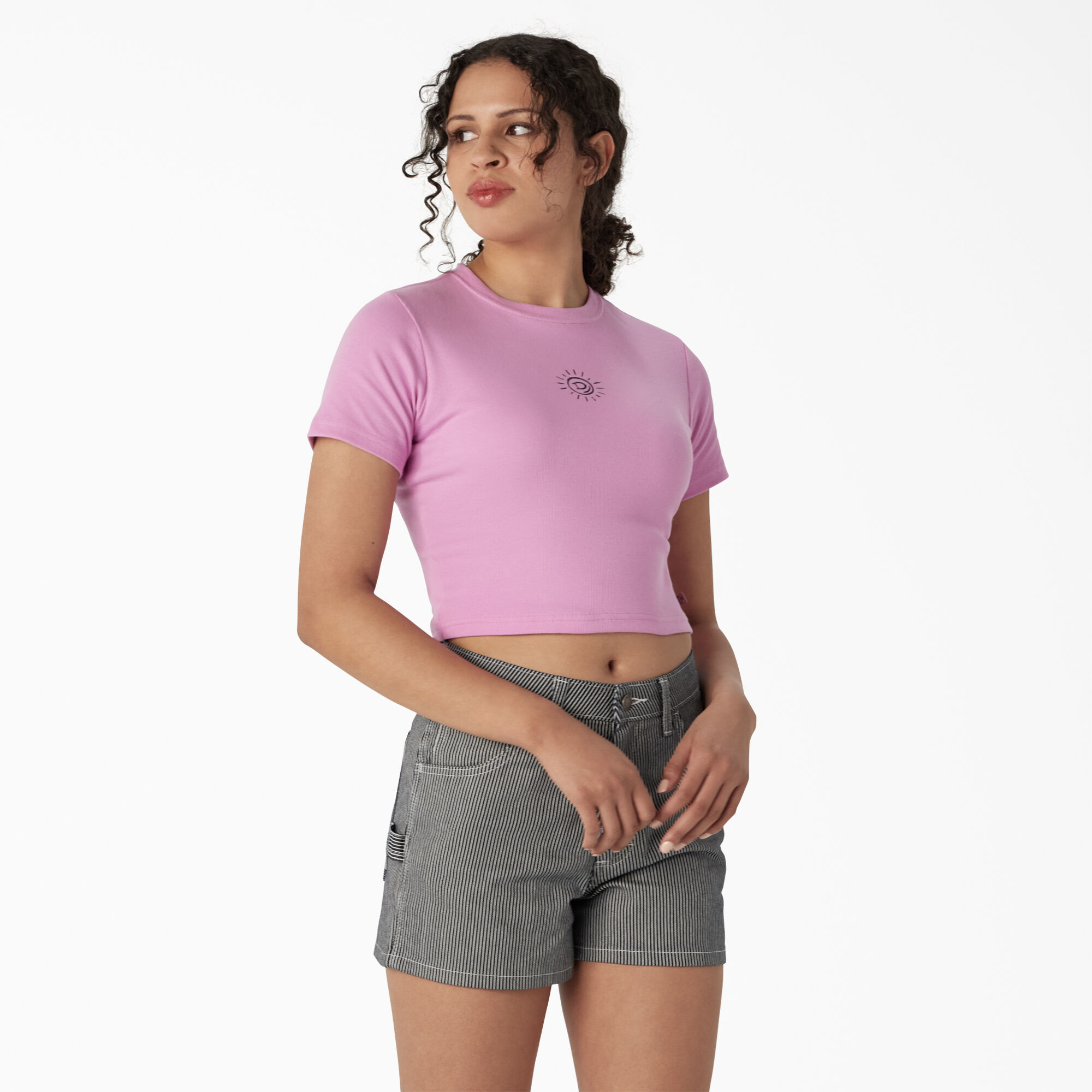 Women's Embroidered Cropped Baby T-Shirt