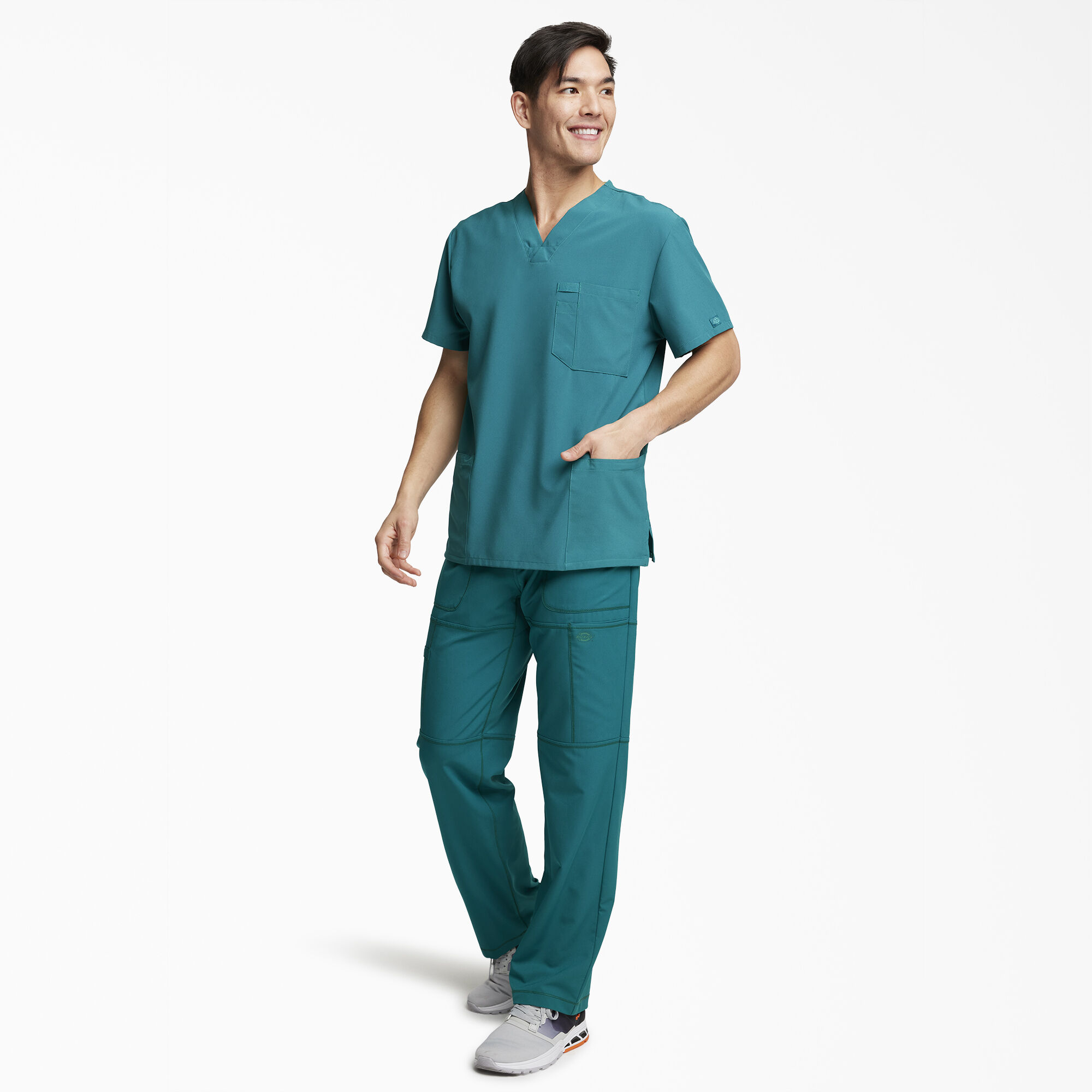 Men's EDS Essentials V-Neck Scrub Top with Patch Pockets
