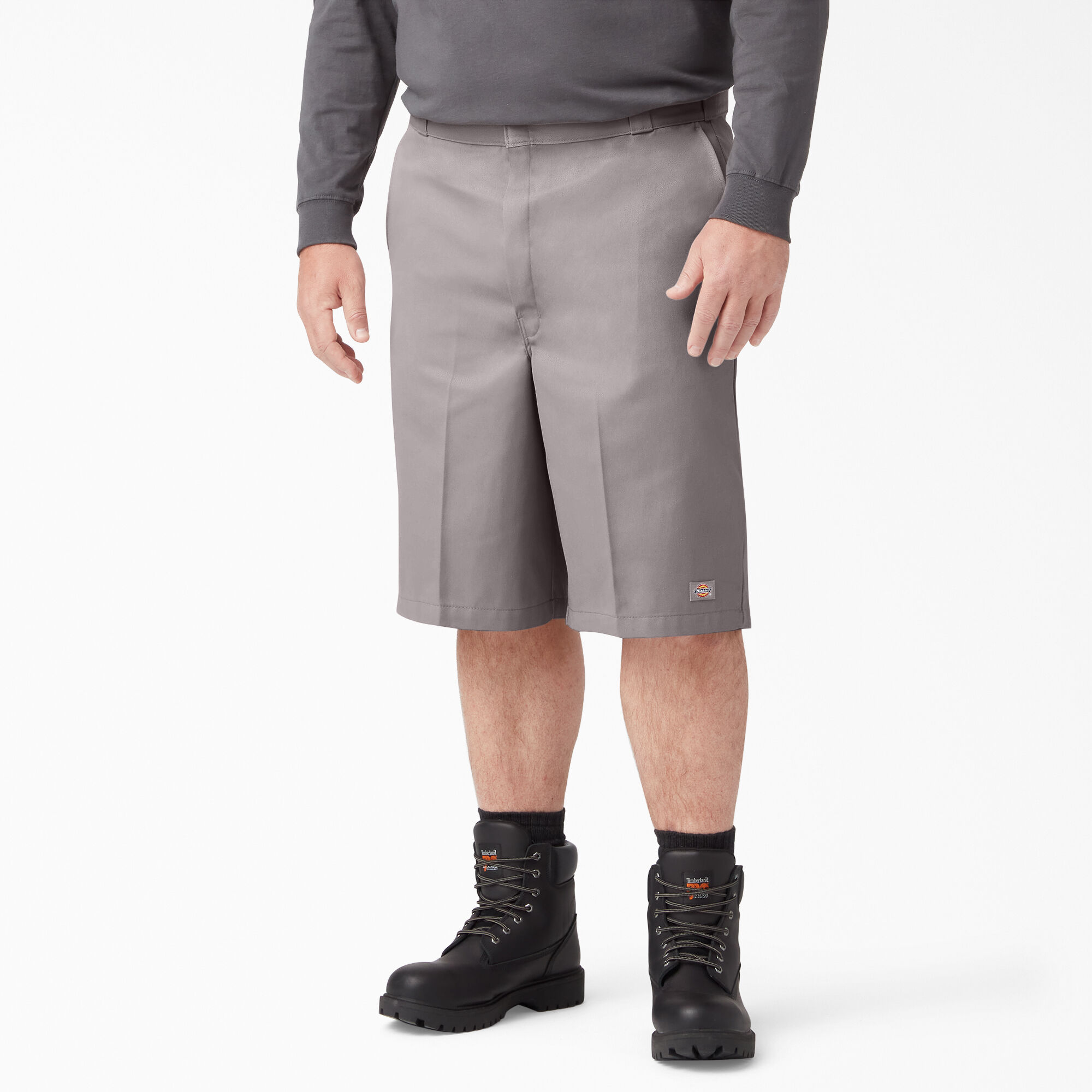 Loose Fit Flat Front Work Shorts, 13