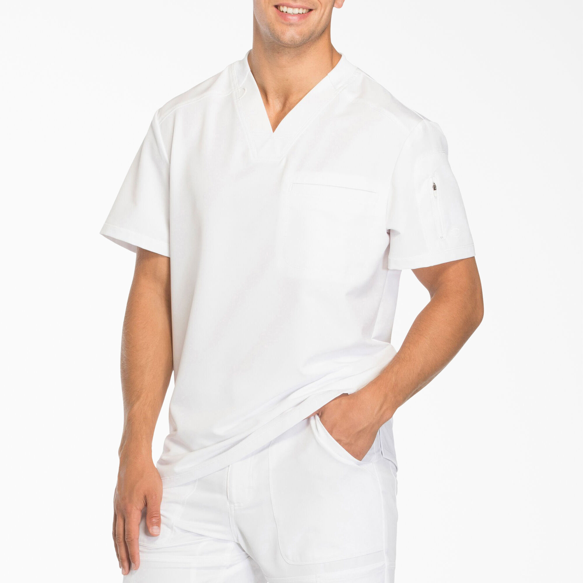 Men's Dynamix V-Neck Scrub Top with Zip Pocket