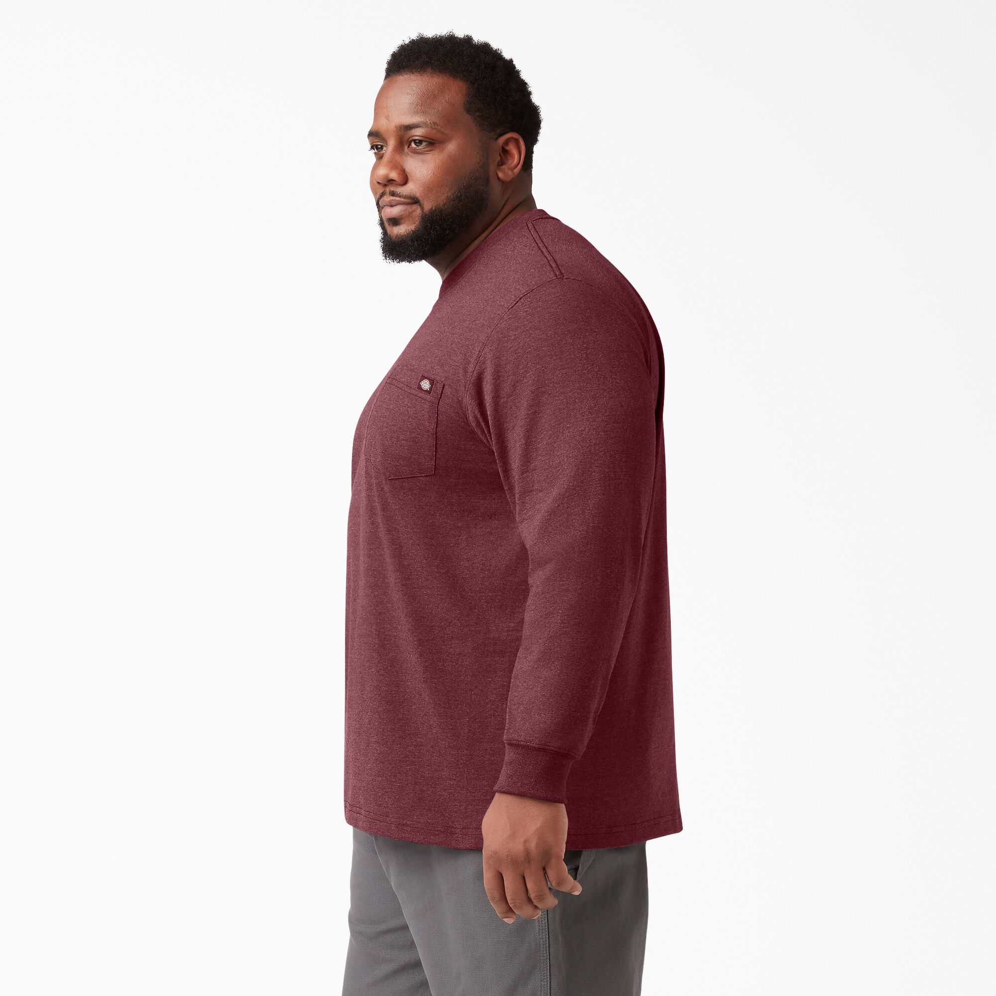 Heavyweight Heathered Long Sleeve Pocket T-Shirt