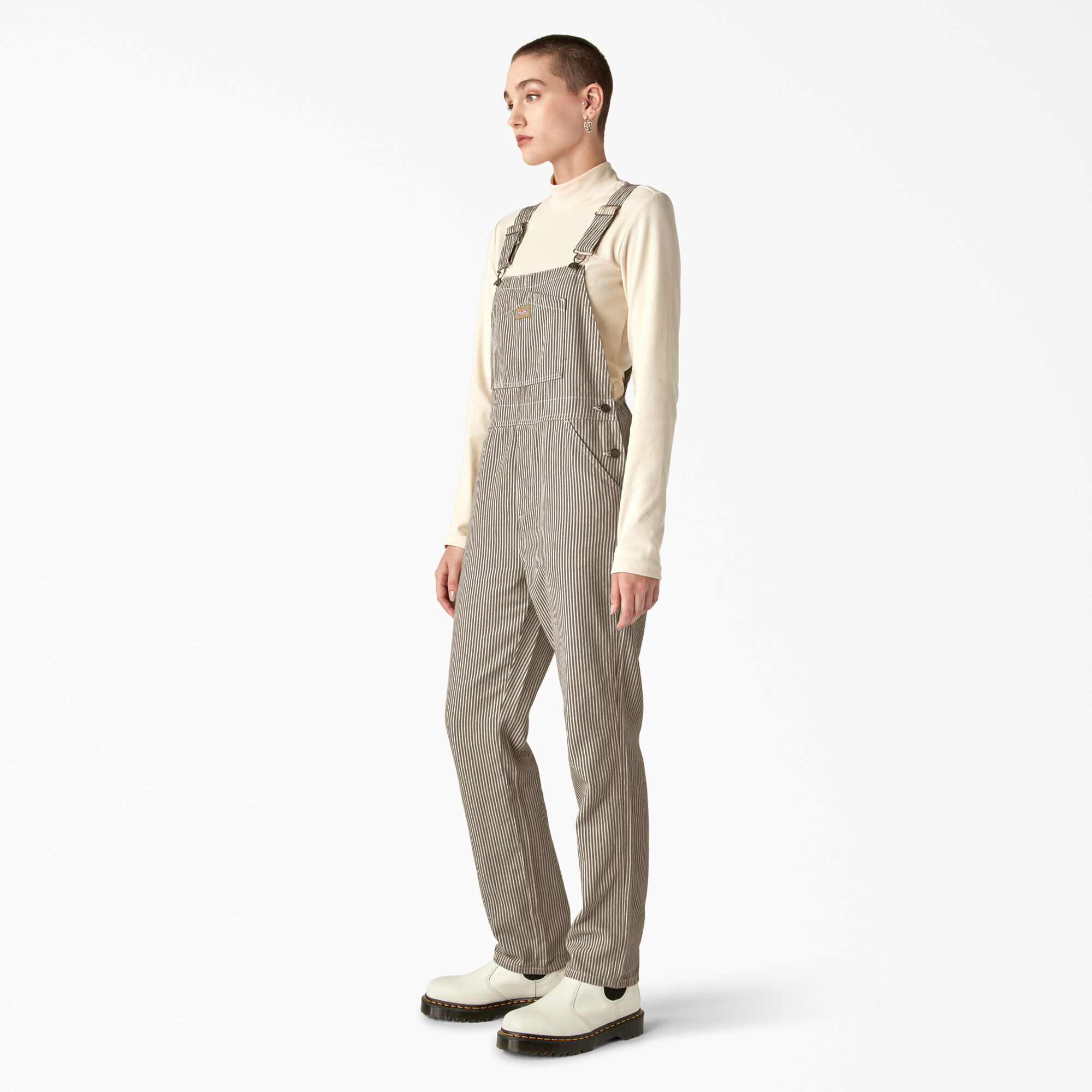Women’s Regular Fit Hickory Stripe Bib Overalls