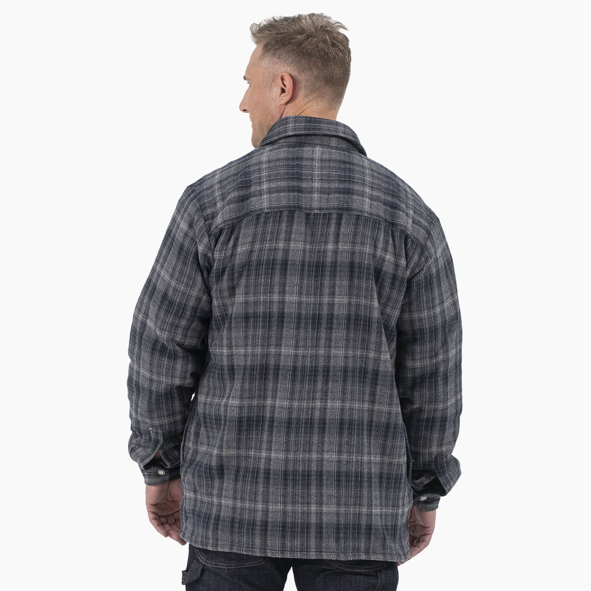 Water Repellent Fleece-Lined Flannel Shirt Jacket