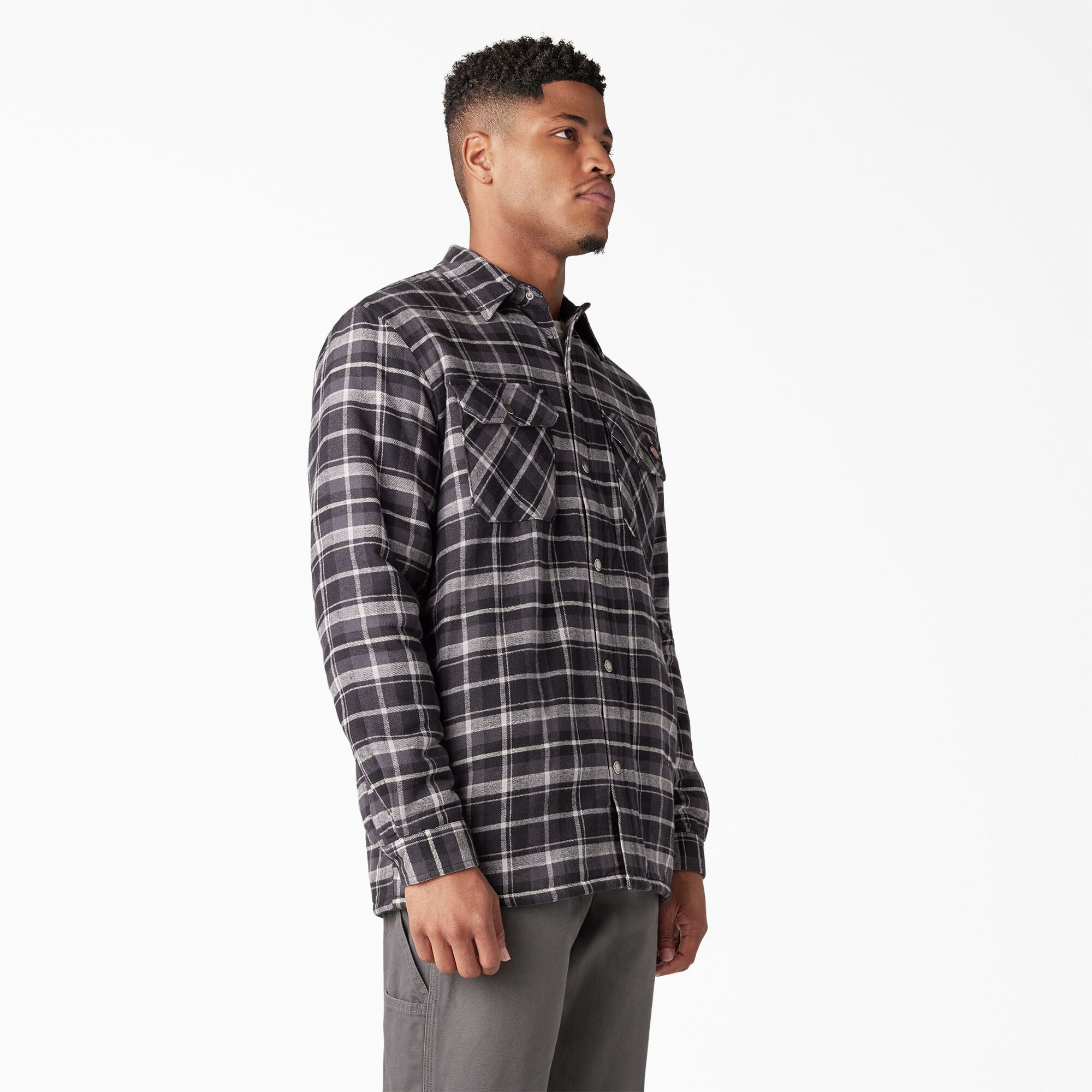 Water Repellent Fleece-Lined Flannel Shirt Jacket