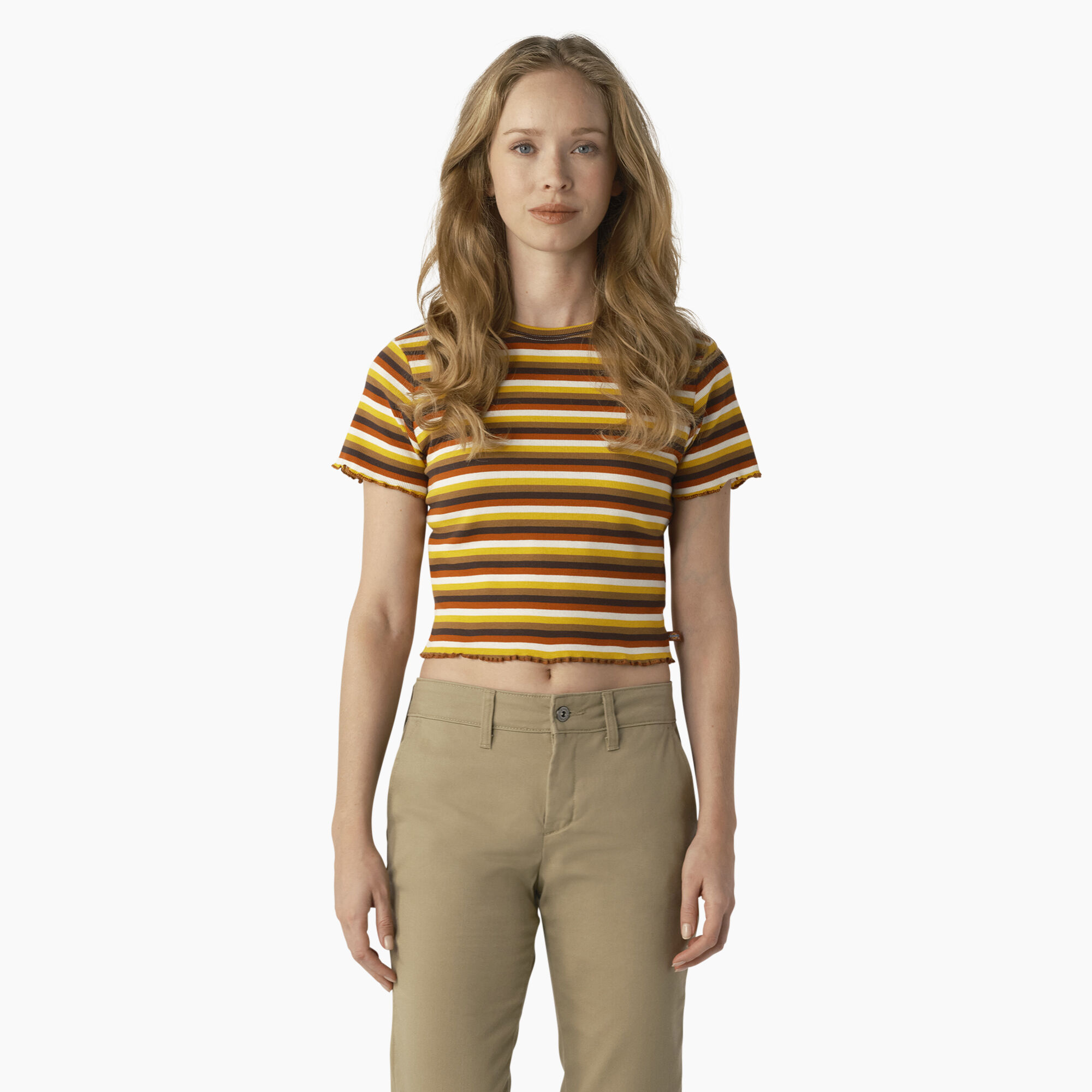 Women's Striped Cropped Baby T-Shirt