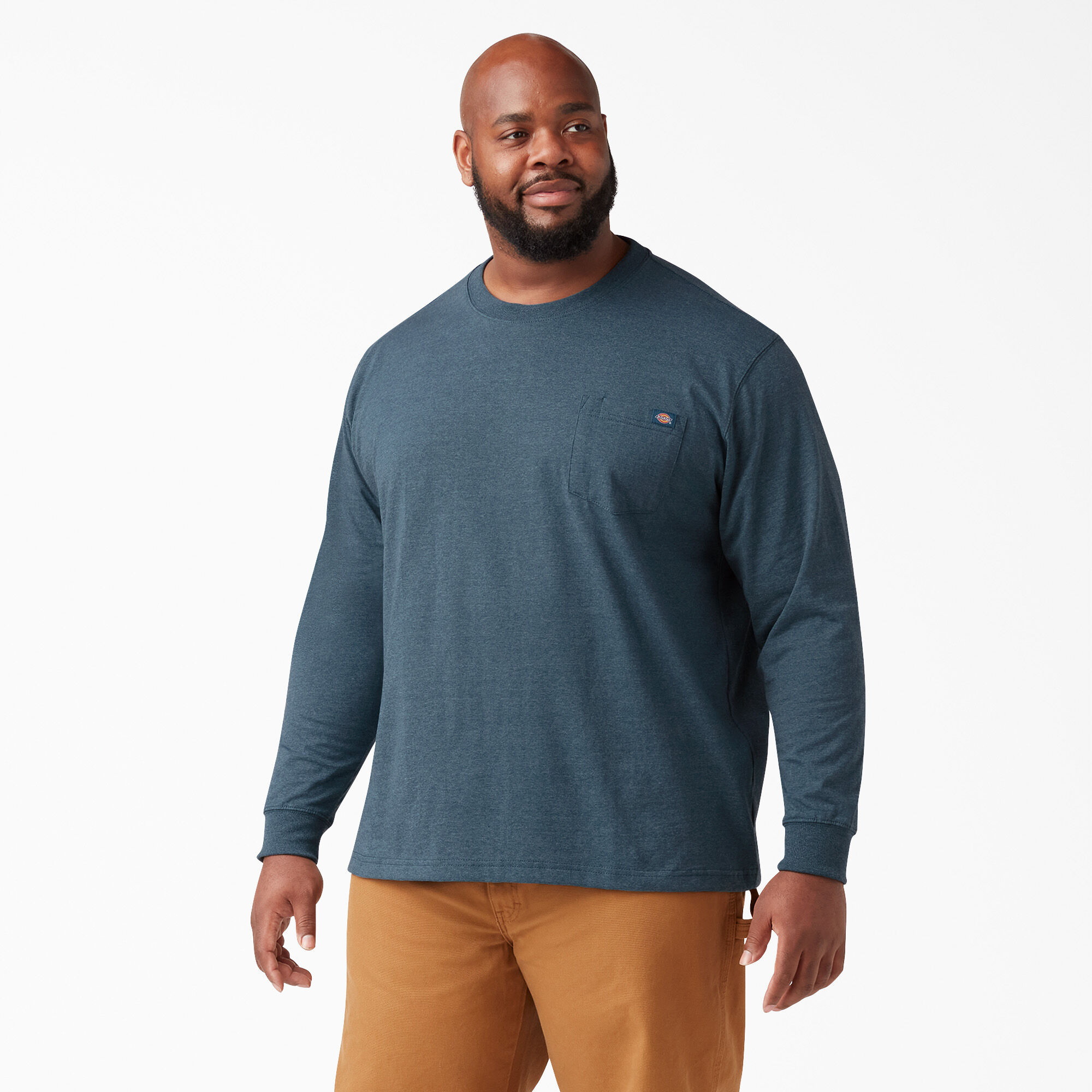 Heavyweight Heathered Long Sleeve Pocket T-Shirt
