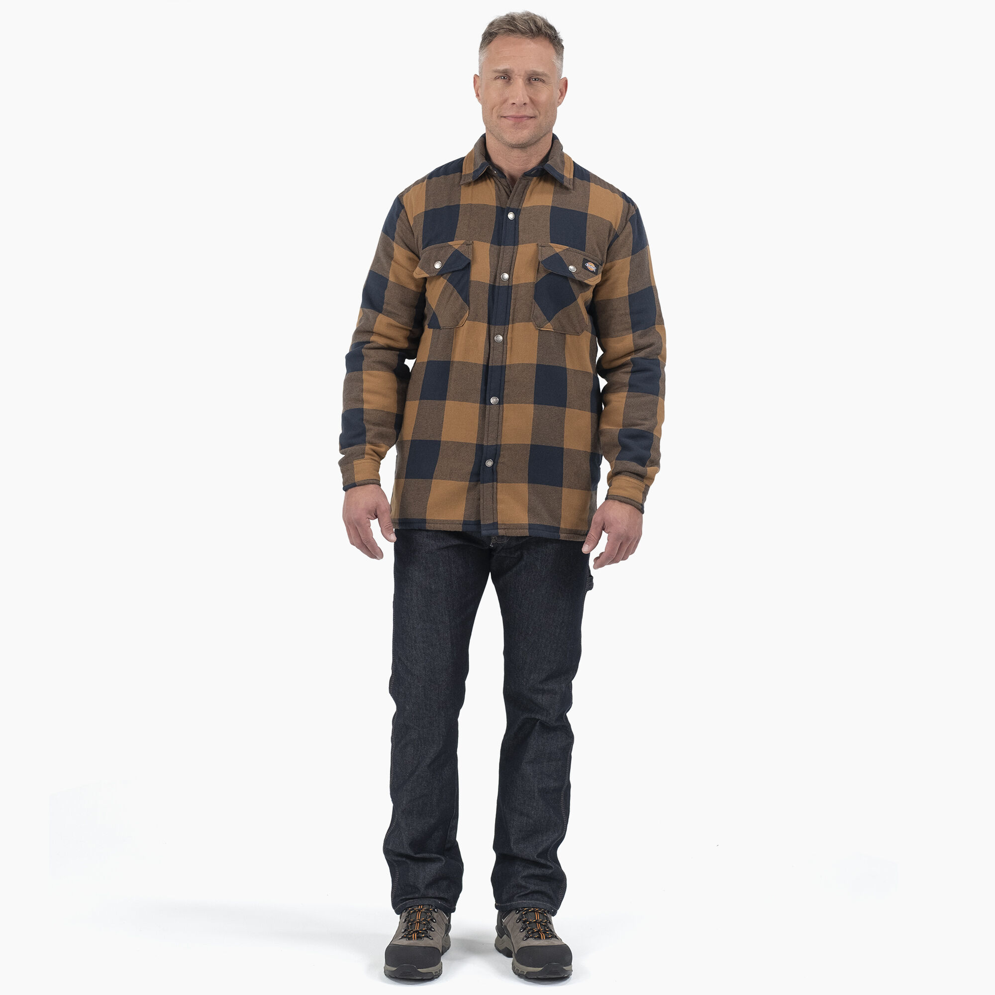 Water Repellent Fleece-Lined Flannel Shirt Jacket