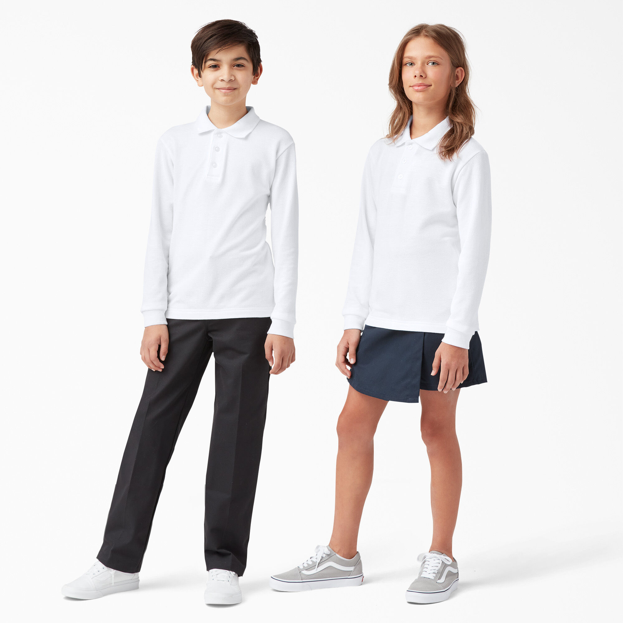 Kids' Piqué Long Sleeve Polo, 4-20