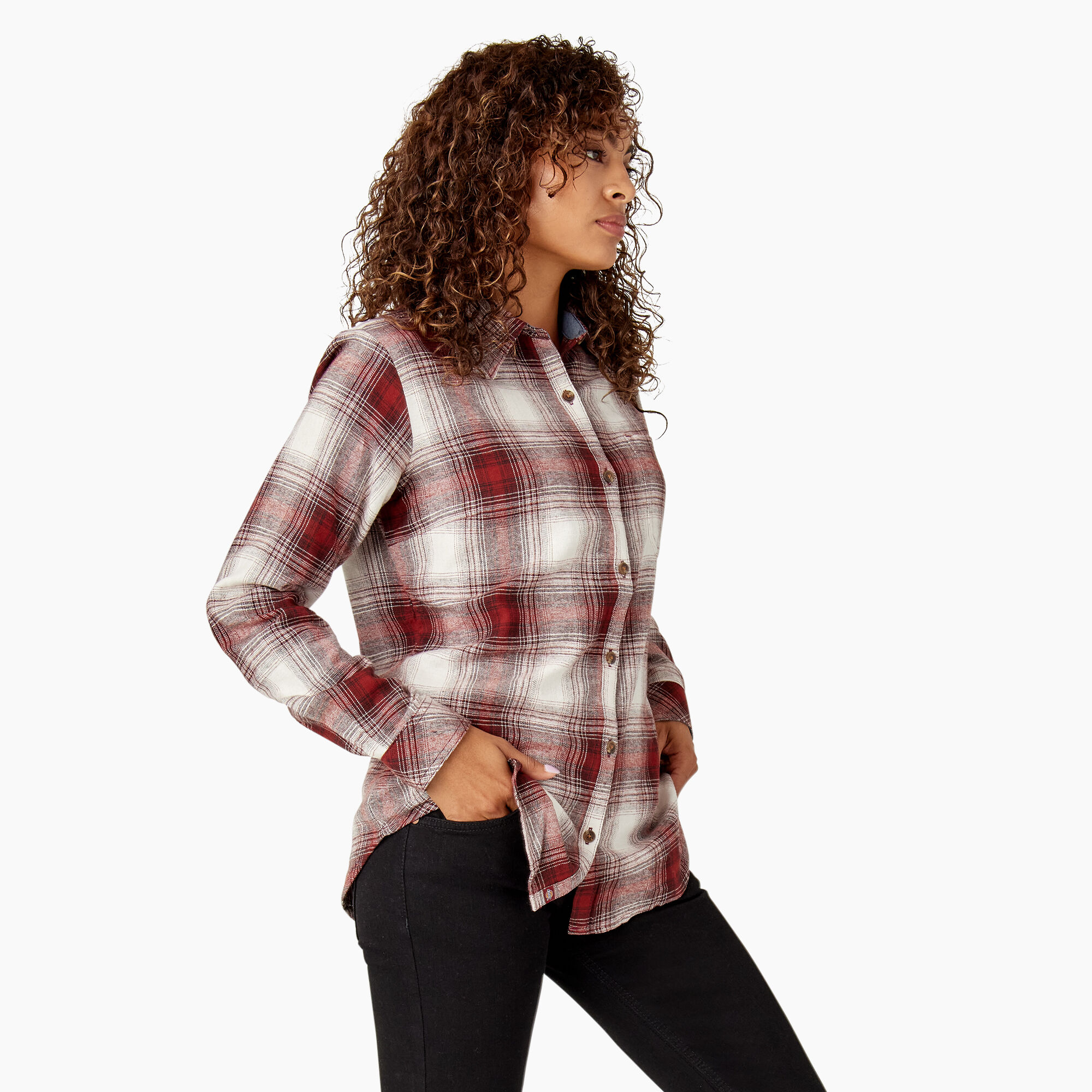 Women's Plaid Flannel Long Sleeve Shirt