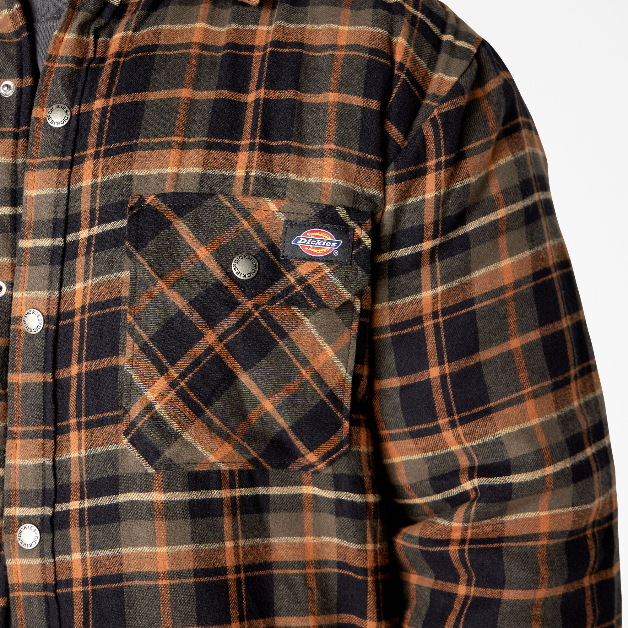 Water Repellent Fleece-Lined Flannel Shirt Jacket