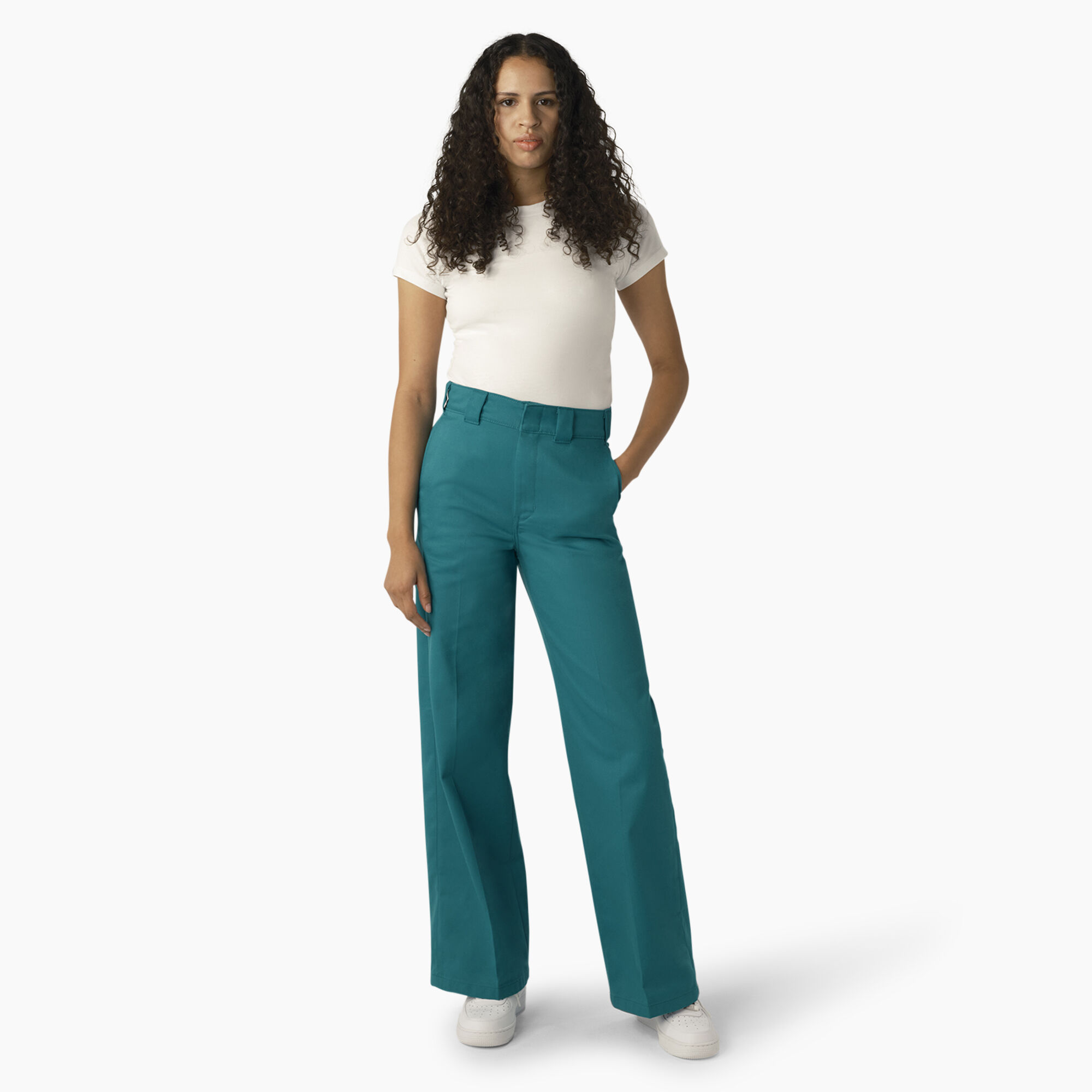Women's Regular Fit Wide Leg Work Pants