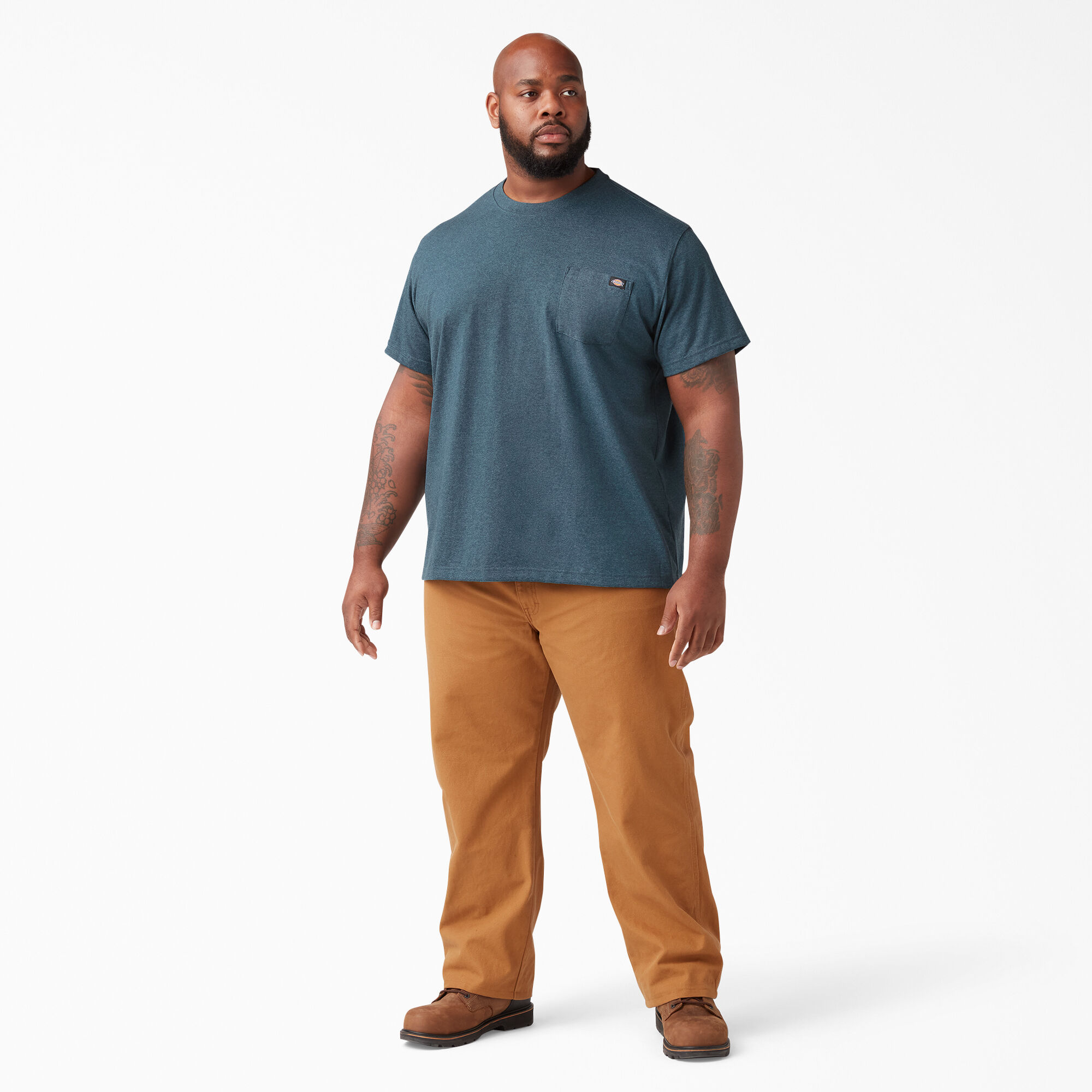 Heavyweight Heathered Short Sleeve Pocket T-Shirt