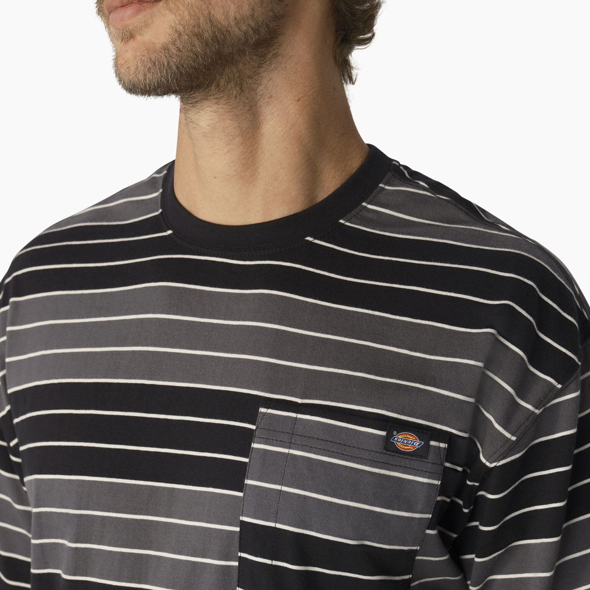 Relaxed Fit Striped Pocket T-Shirt