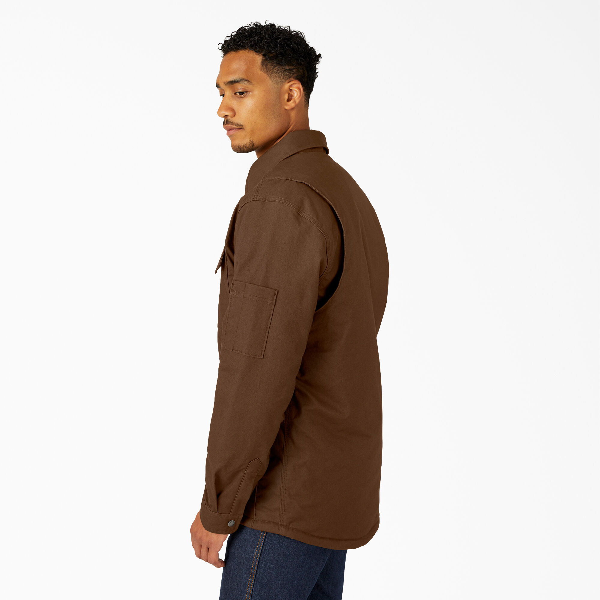 Water Repellent Fleece-Lined Duck Shirt Jacket