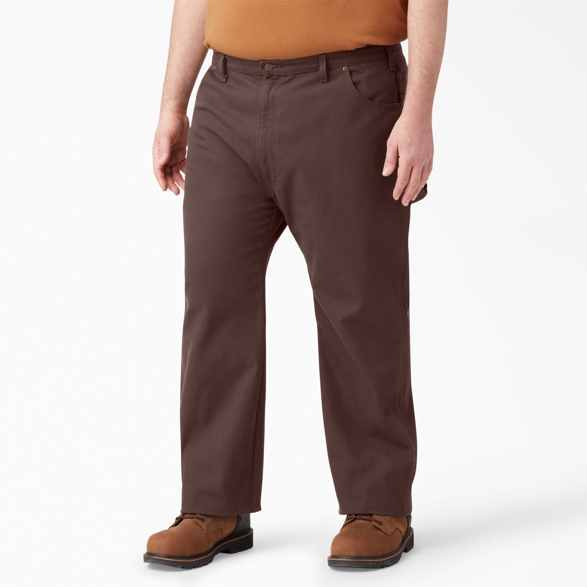 Relaxed Fit Heavyweight Duck Carpenter Pants, Rinsed Chocolate Brown