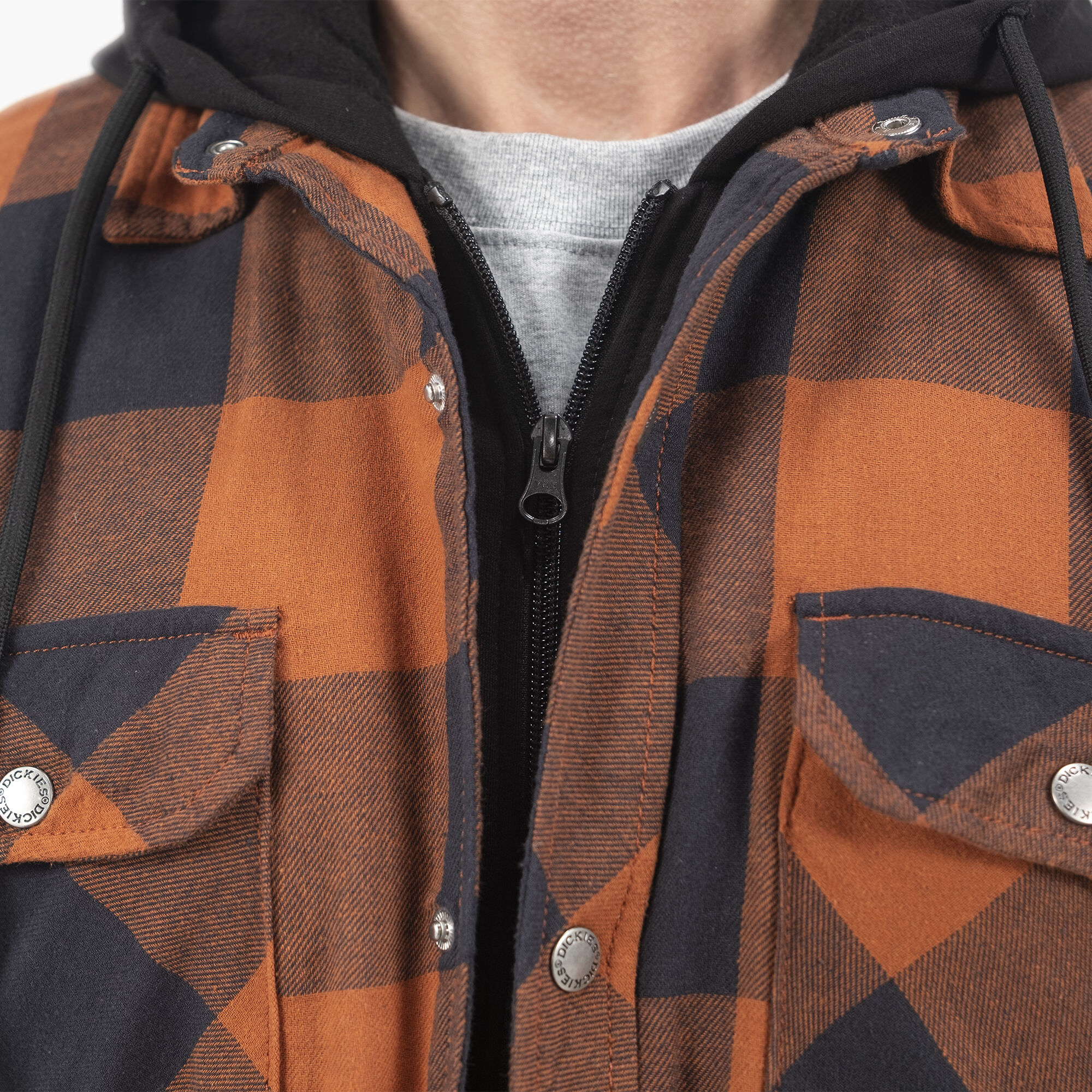 Flannel Hooded Shirt Jacket