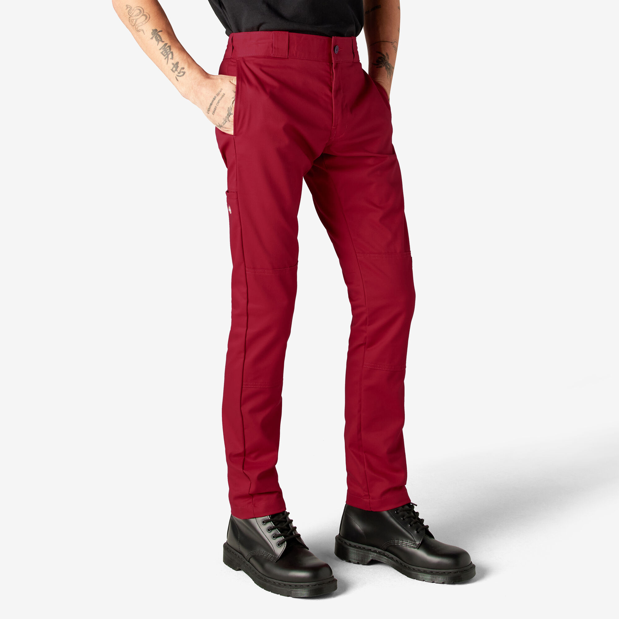 Skinny Fit Double Knee Work Pants