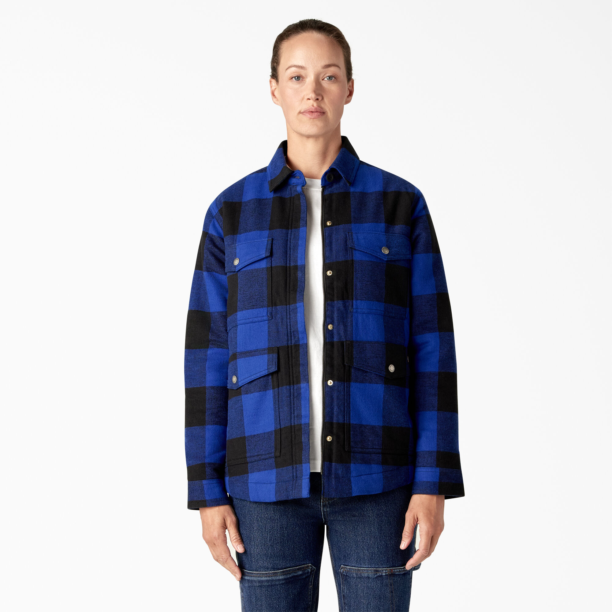 Women's Flannel Fleece Lined Chore Coat