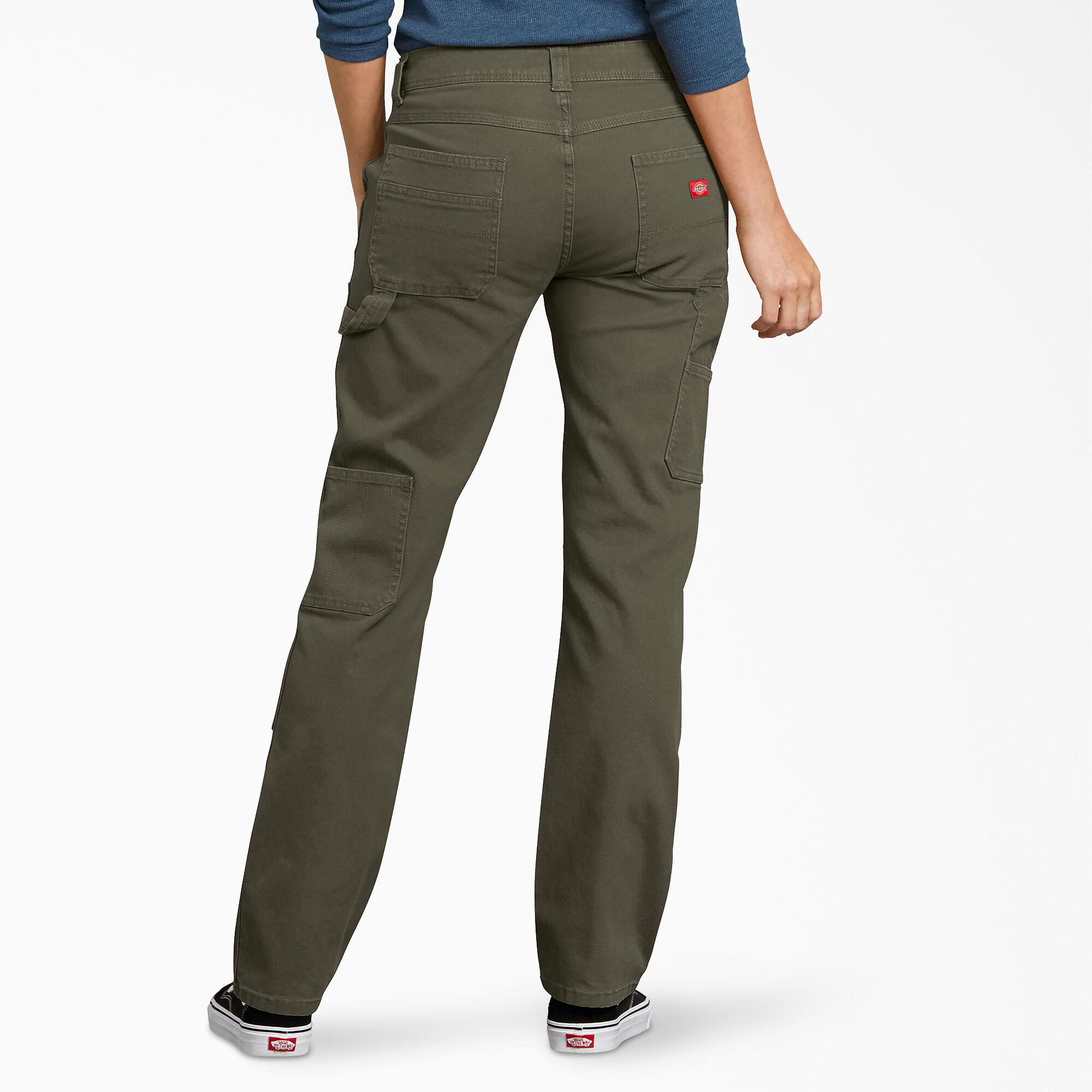 Women's FLEX Relaxed Fit Duck Carpenter Pants, Rinsed Moss Green
