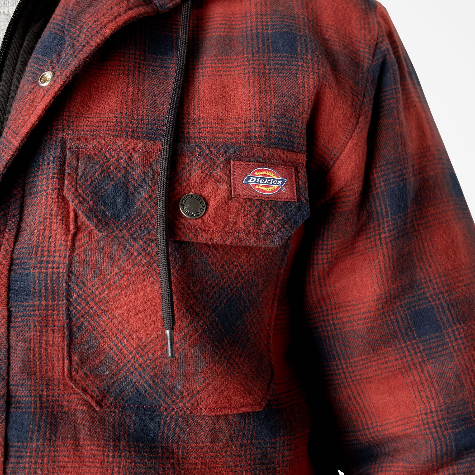 Flannel Hooded Shirt Jacket