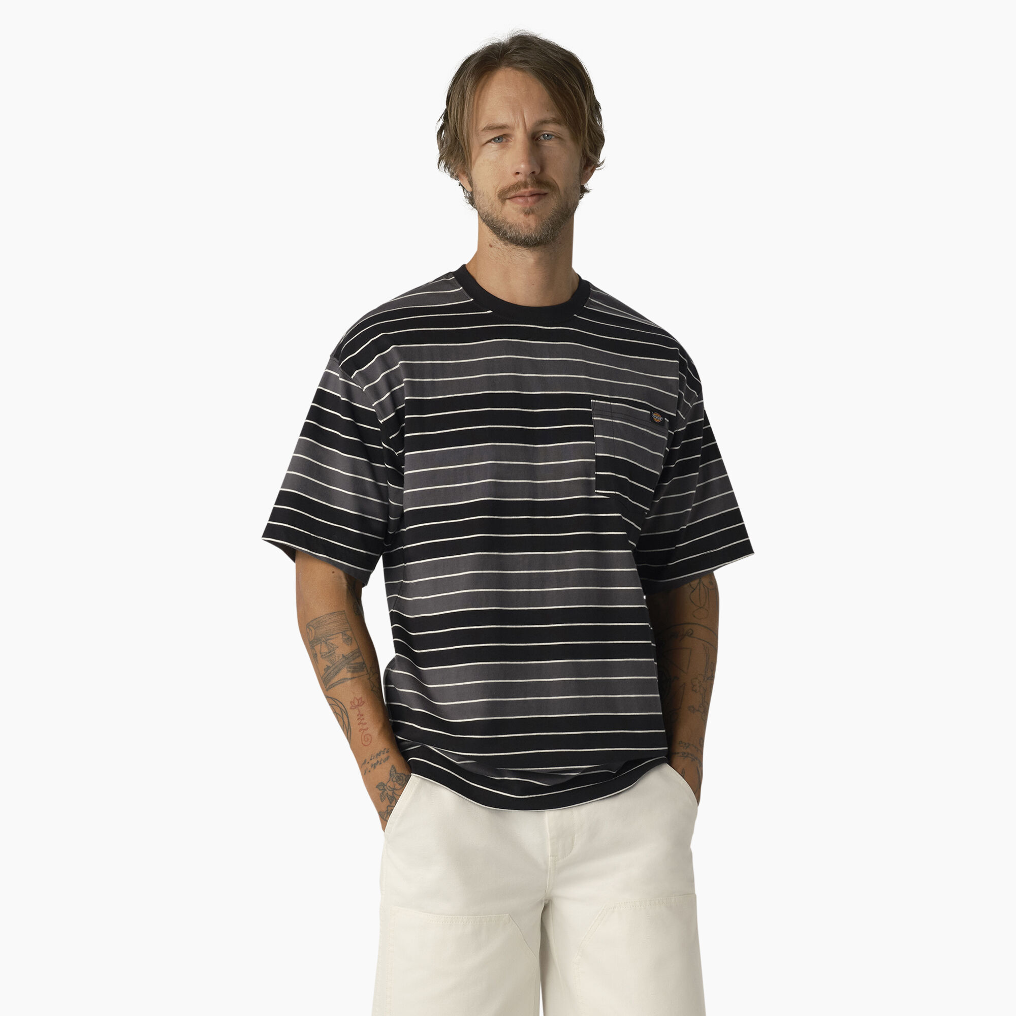 Relaxed Fit Striped Pocket T-Shirt