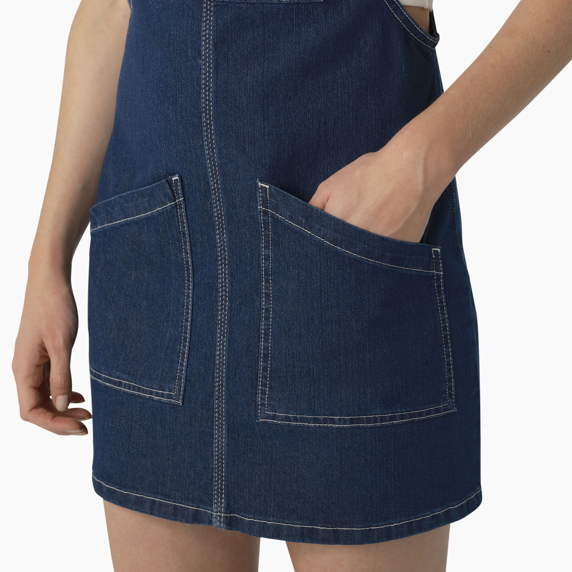Women's Regular Fit Denim Bib Overall Dress